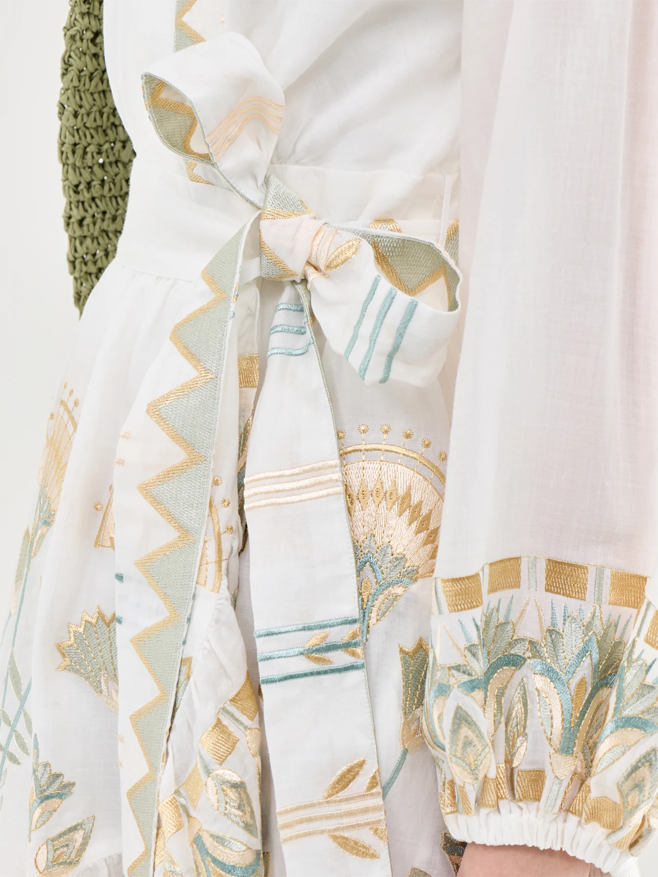 Papyrus Mini Wrap Dress White - Image 3