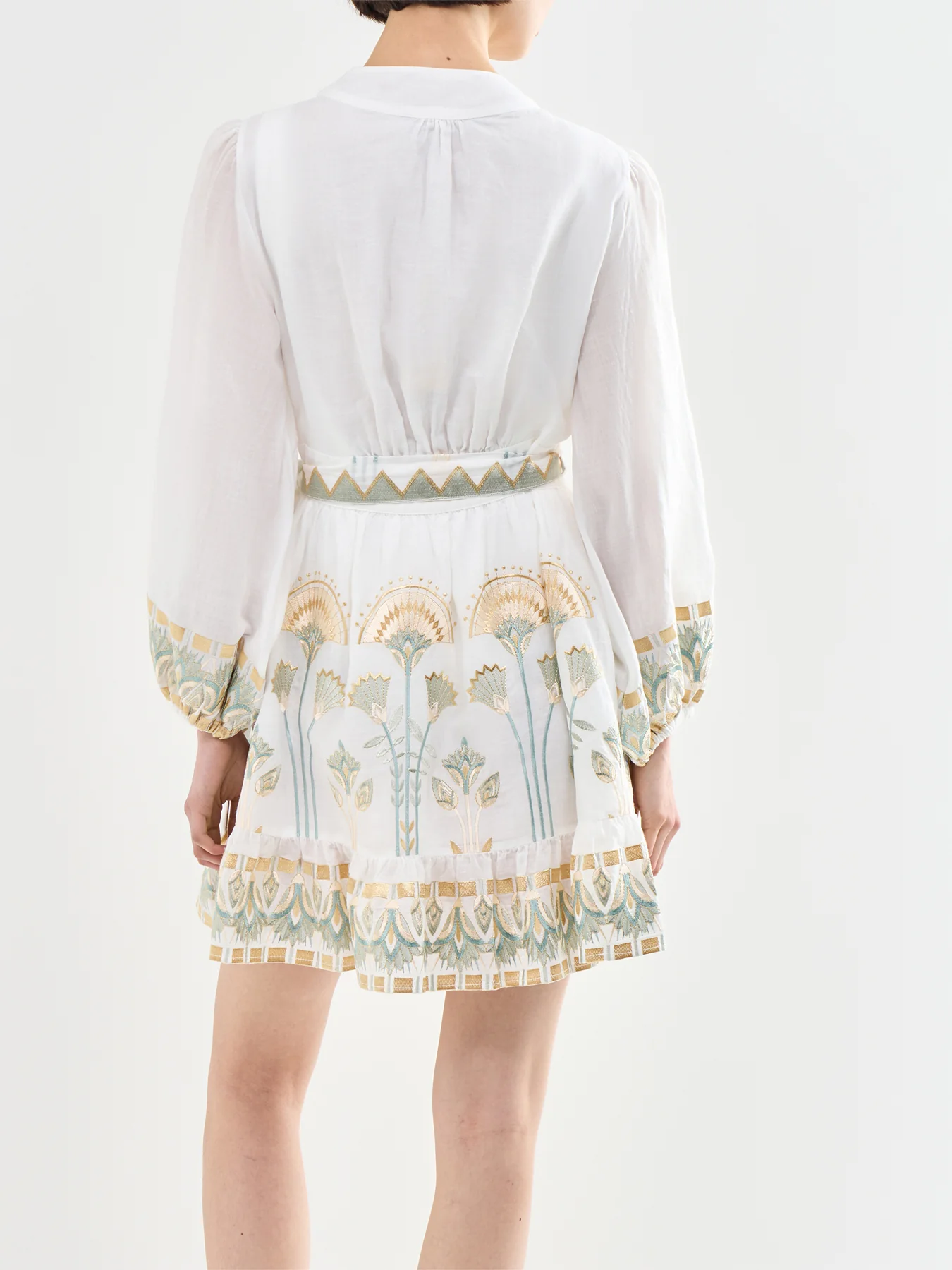Papyrus Mini Wrap Dress White - Image 5