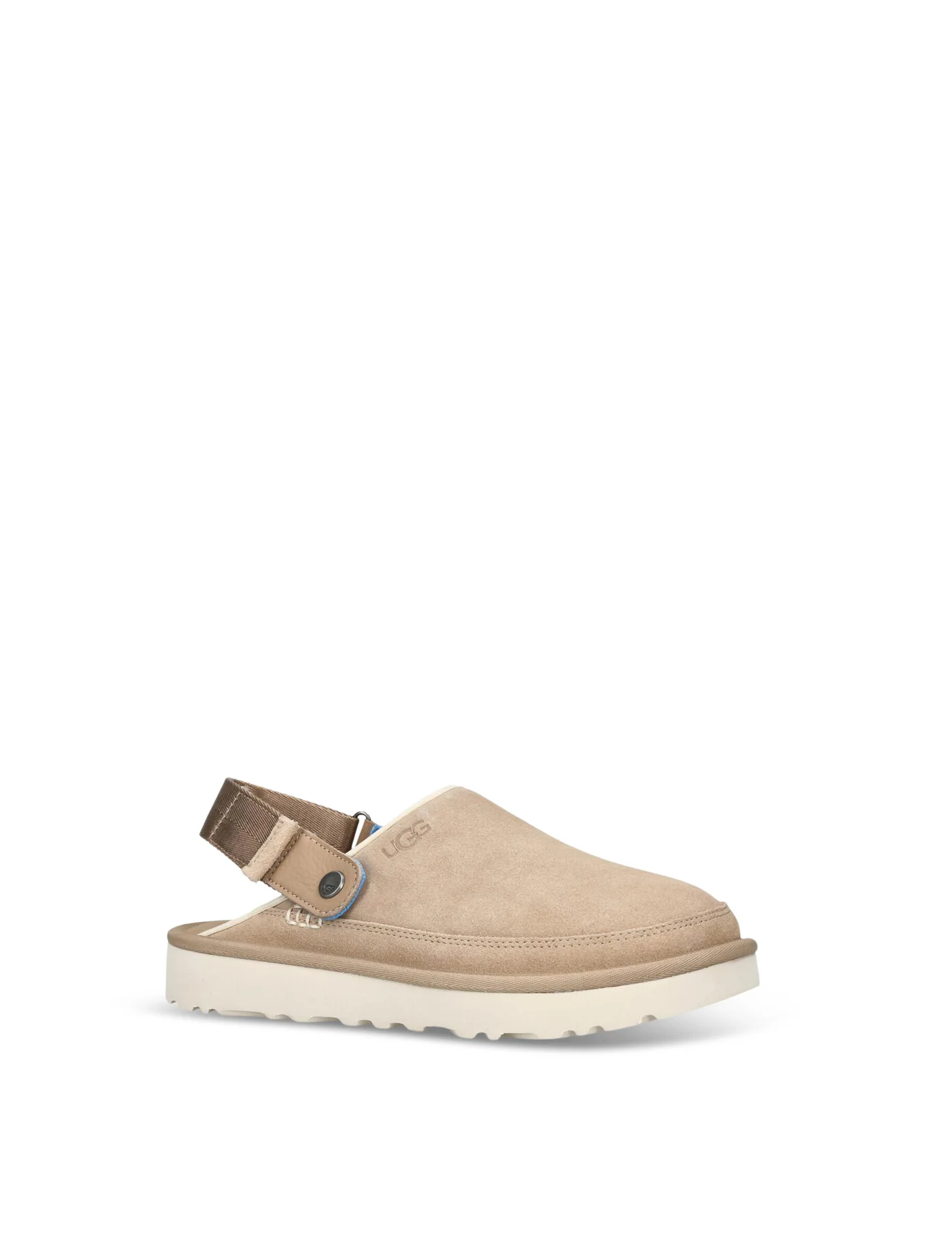 Mens Goldencoast Suede Clog Sandals Beige