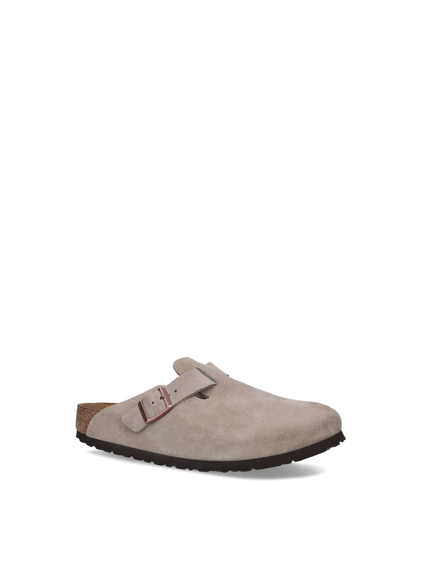 Boston Buckle Suede Clogs Taupe - Image 4