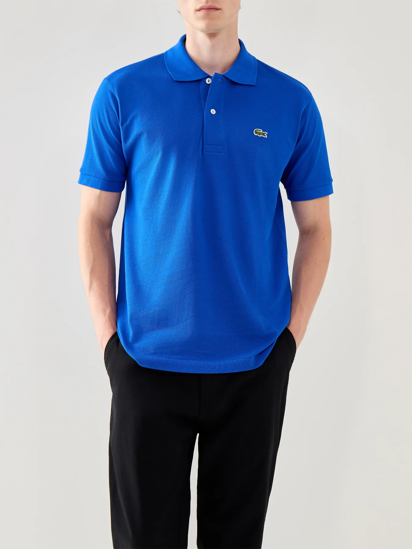 Classic Cotton Short Sleeves Polo Shirt Blue - Image 4