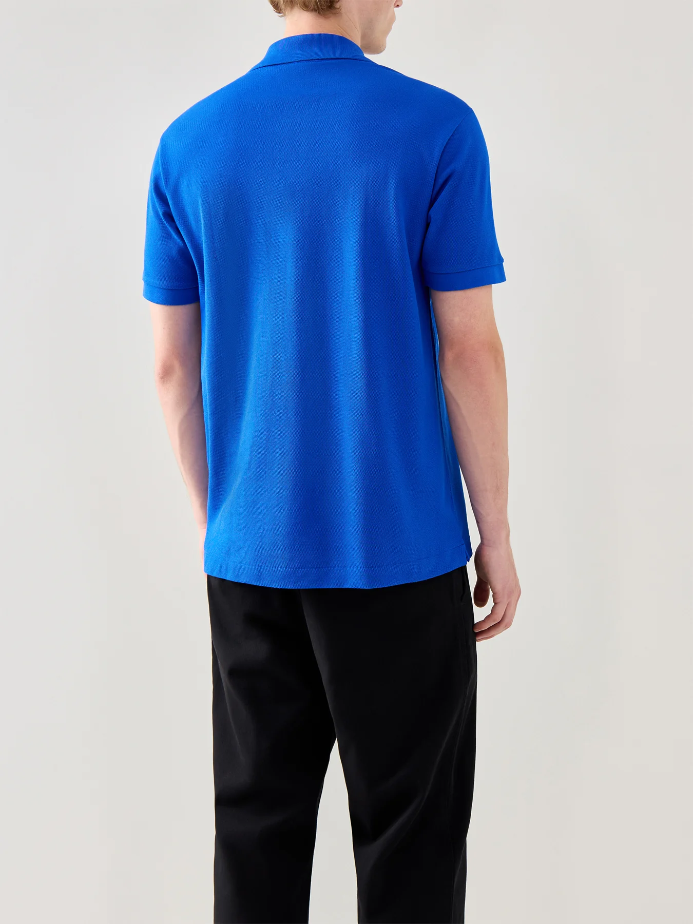 Classic Cotton Short Sleeves Polo Shirt Blue - Image 5
