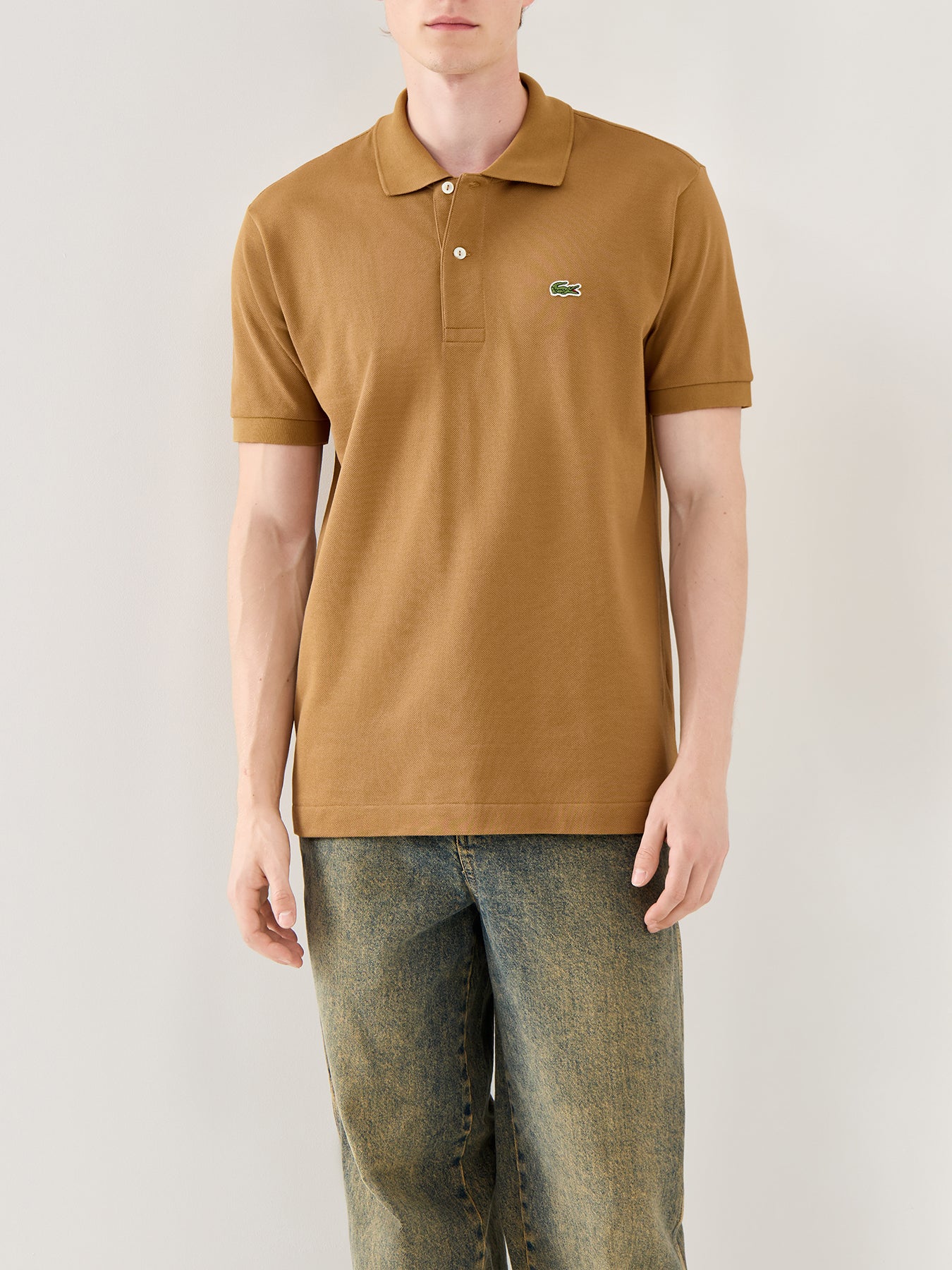 Classic Short Sleeves Cotton Polo Brown - Image 4