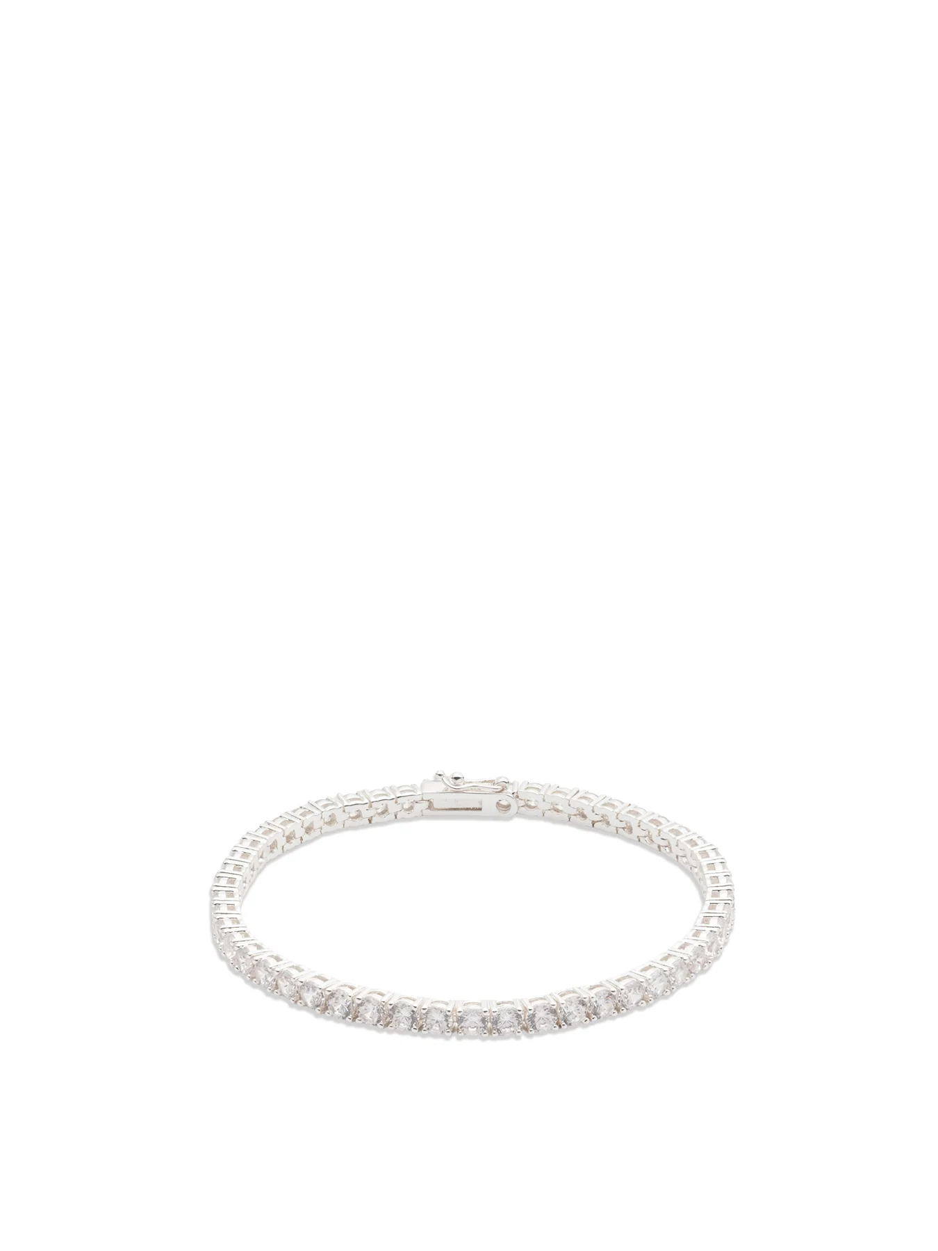 Silver Crystal Tennis Flex Bracelet 7.25in