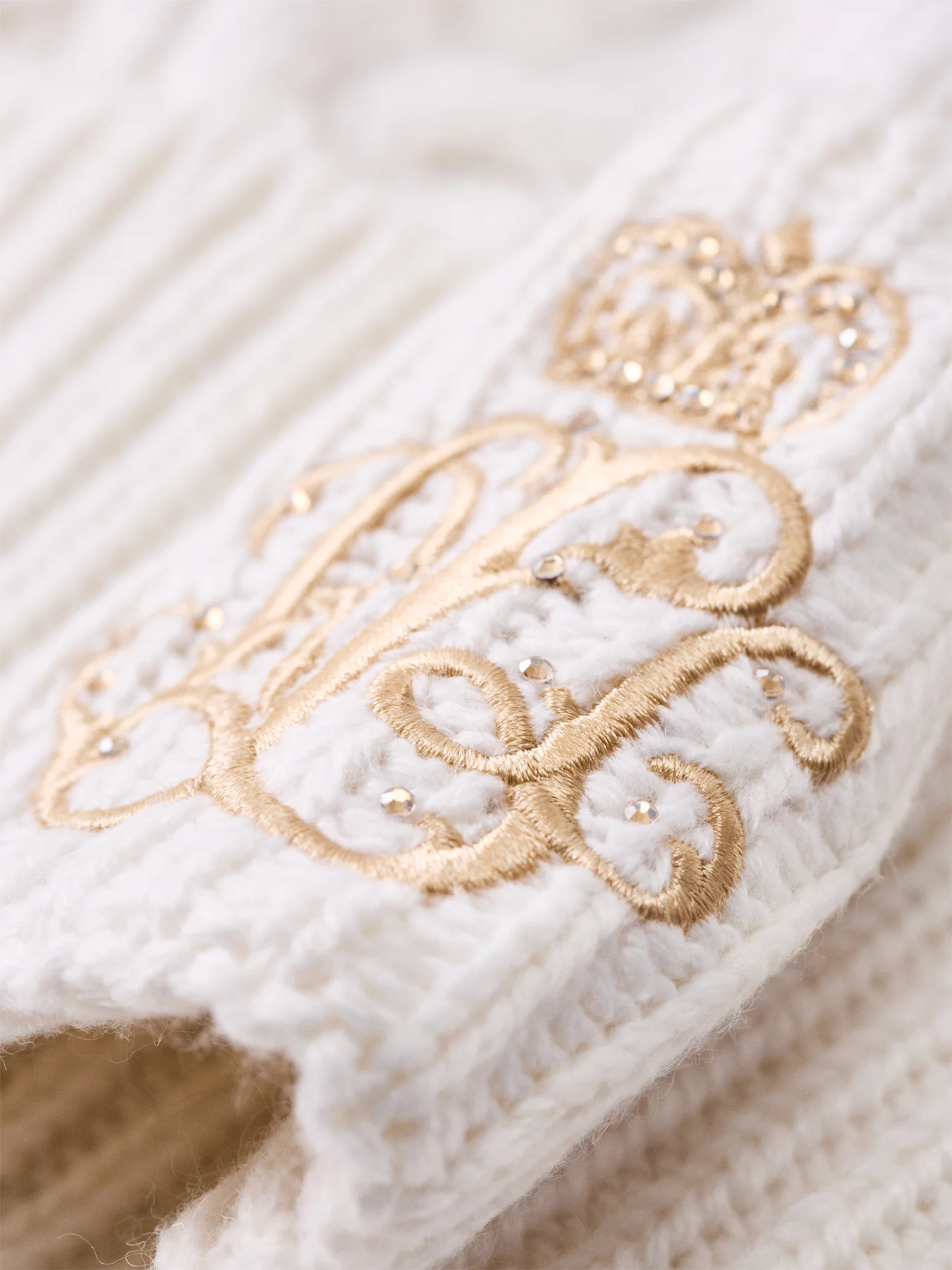 Cable Knit Scarf Cream - Image 3
