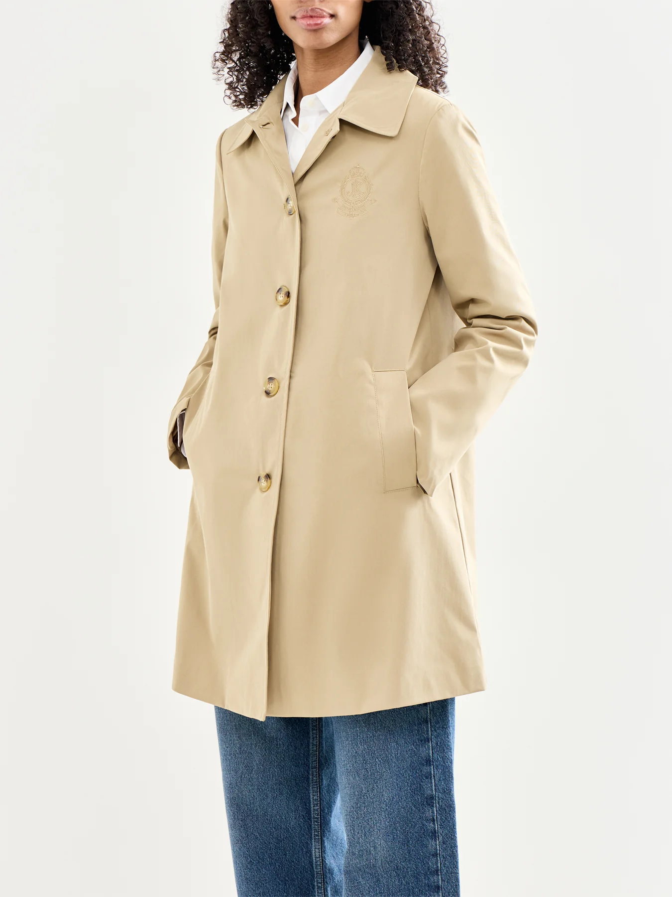 Balmacaan Lined Trench Beige - Image 4