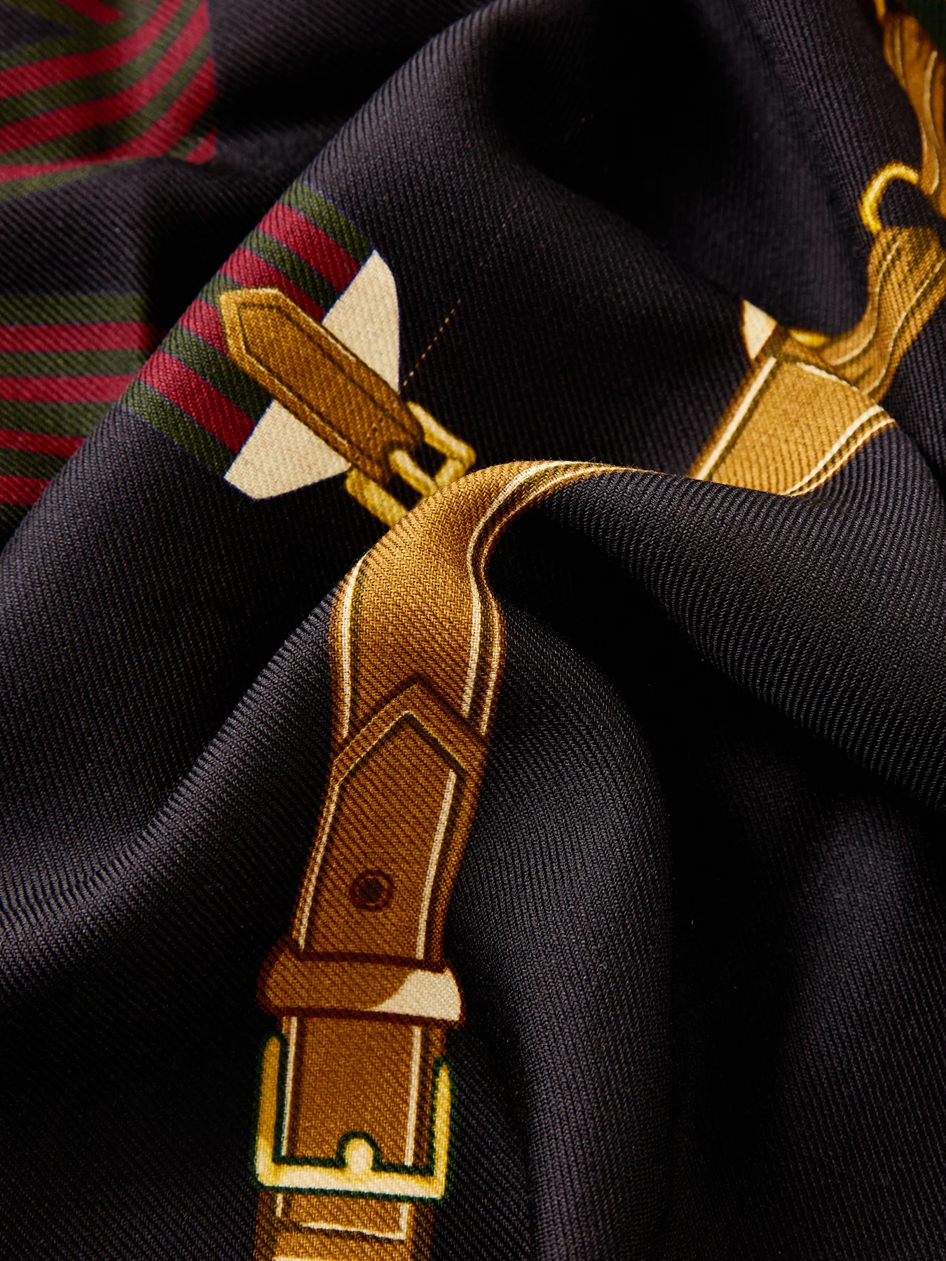 Equestrian Ribbon Scarf Wrap Navy - Image 3