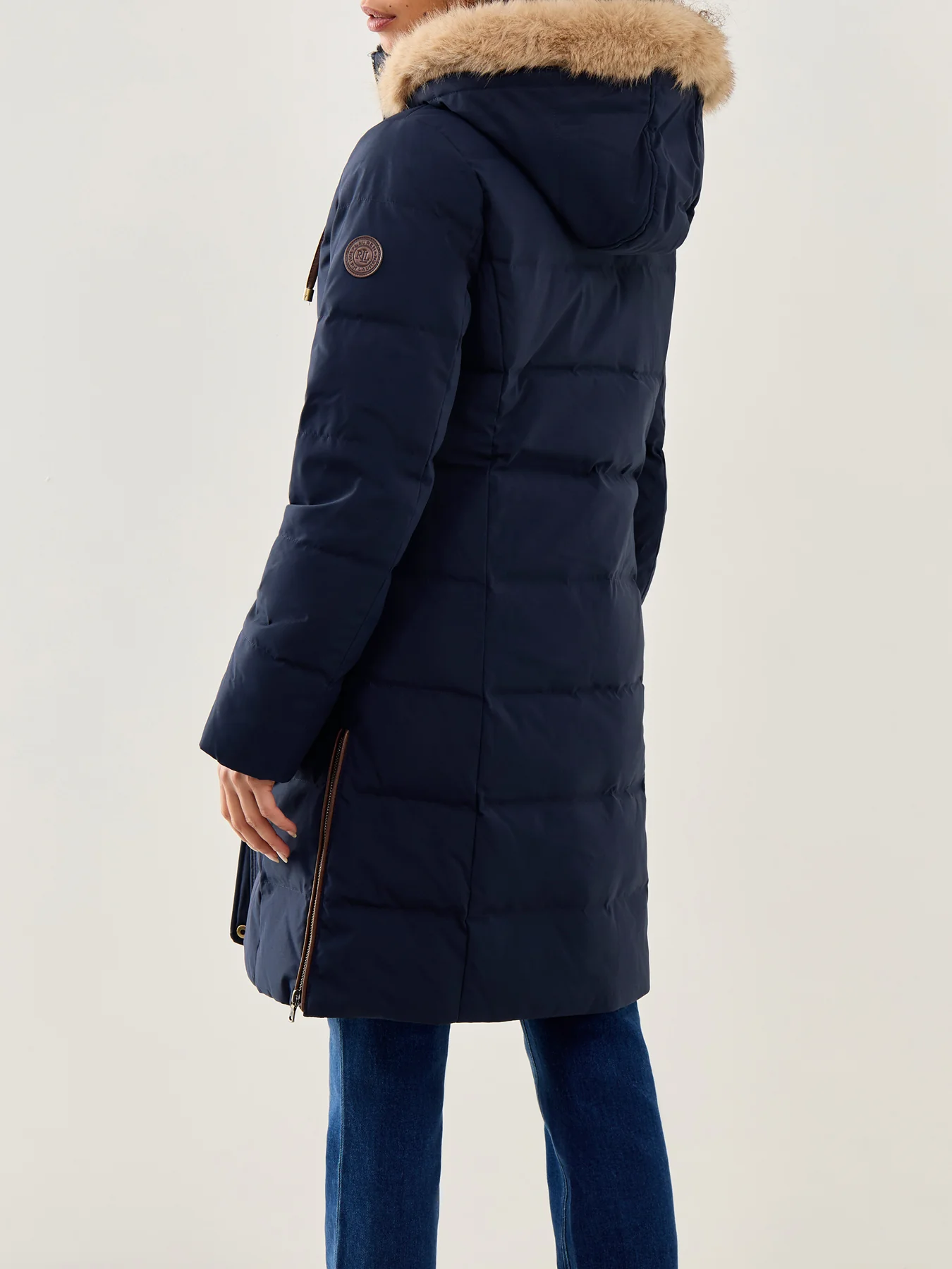 Insulated Hooded Coat Navy - Image 5