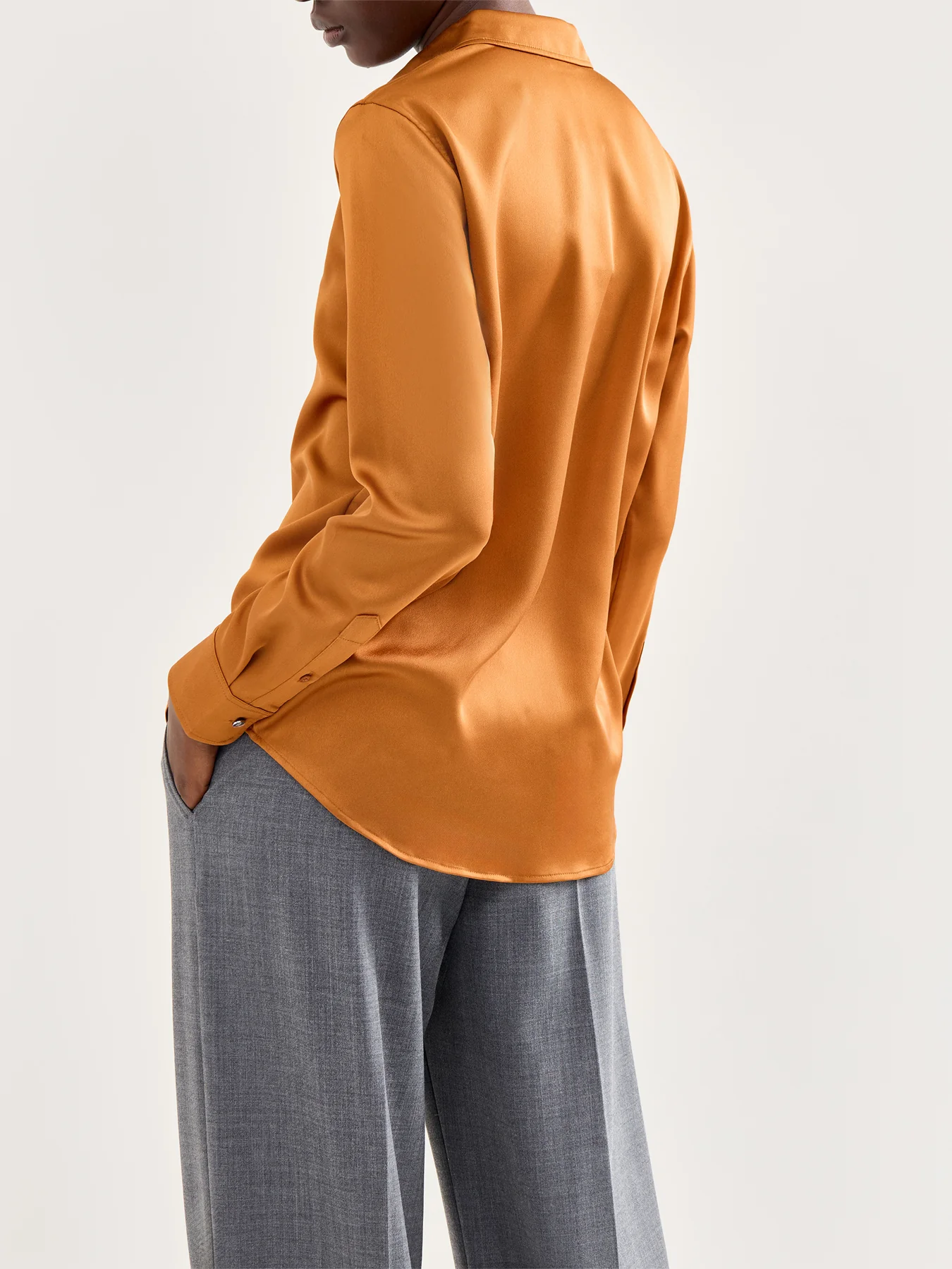 Jamelko Long Sleeves Button Front Shirt Brown - Image 5