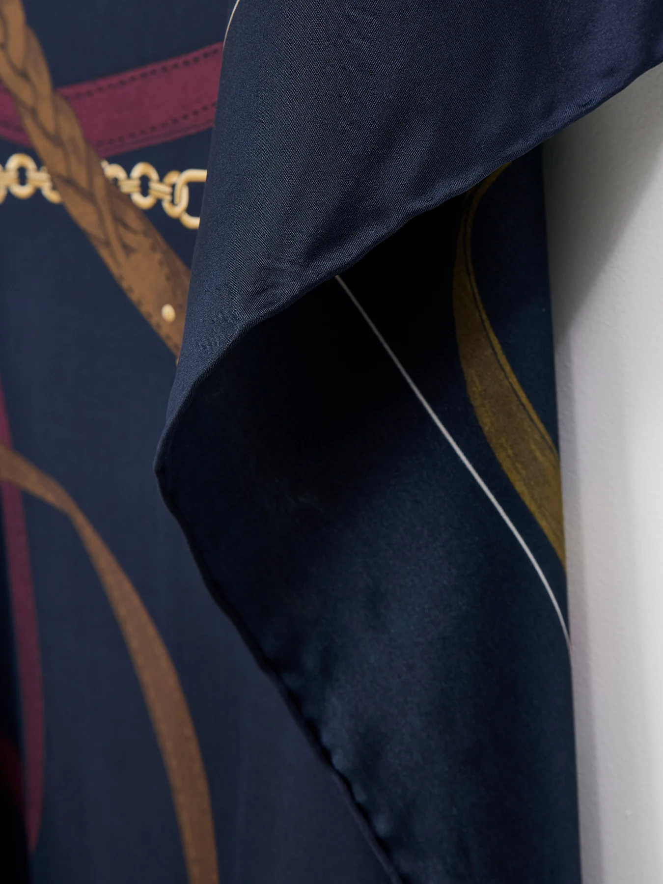 Belting Square Silk Scarf Navy - Image 3