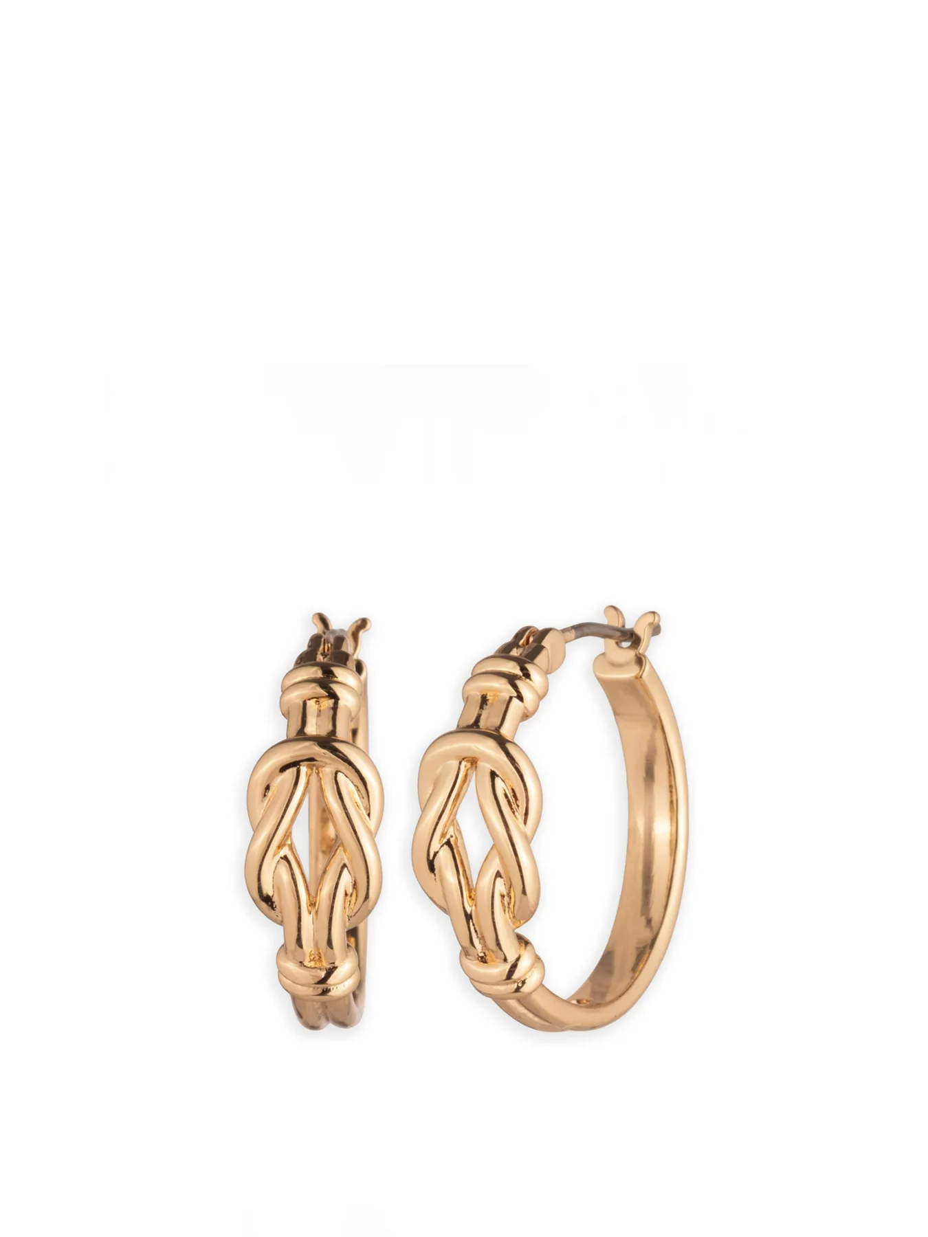Knot Hoop Earrings 20mm Gold