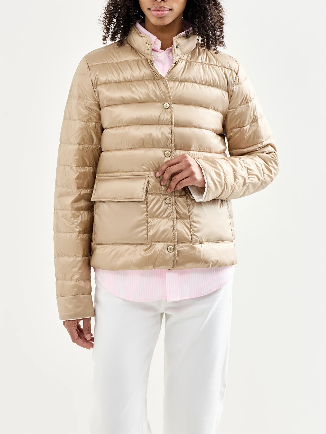 23 Inch Insulated Coat Beige - Image 4
