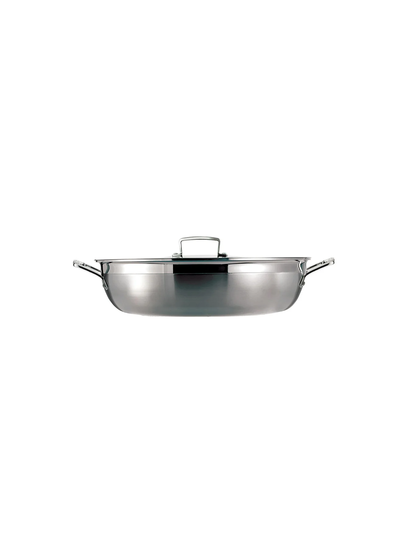 3-ply Stainless Steel Shallow Casserole with Lid 30cm - Image 2