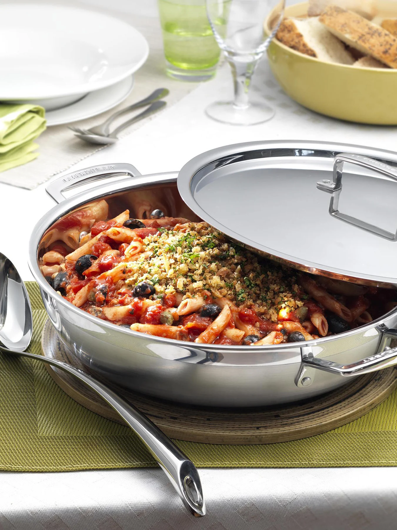 3-ply Stainless Steel Shallow Casserole with Lid 30cm - Image 4