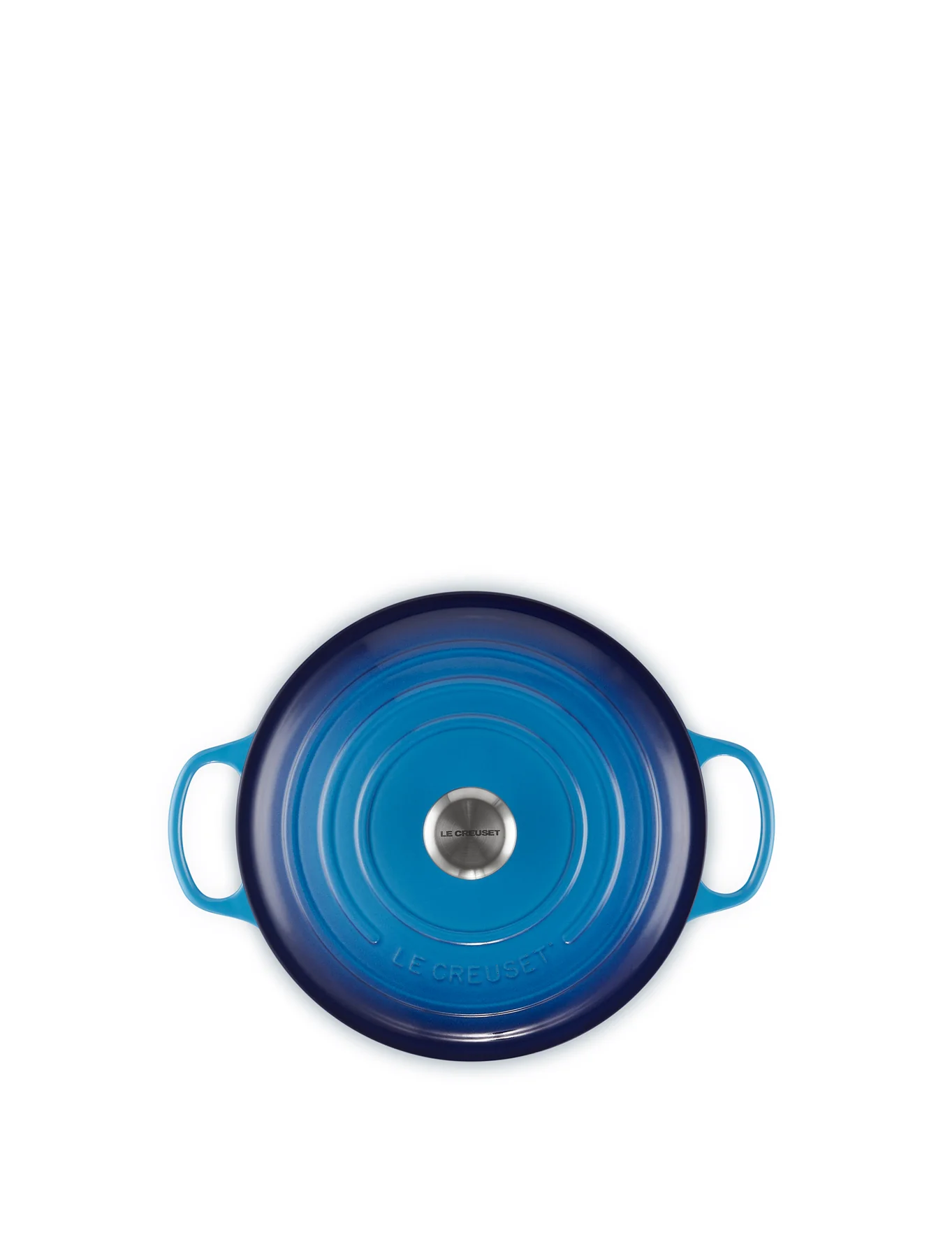 Cast Iron Round Casserole 28cm Azure Blue - Image 4