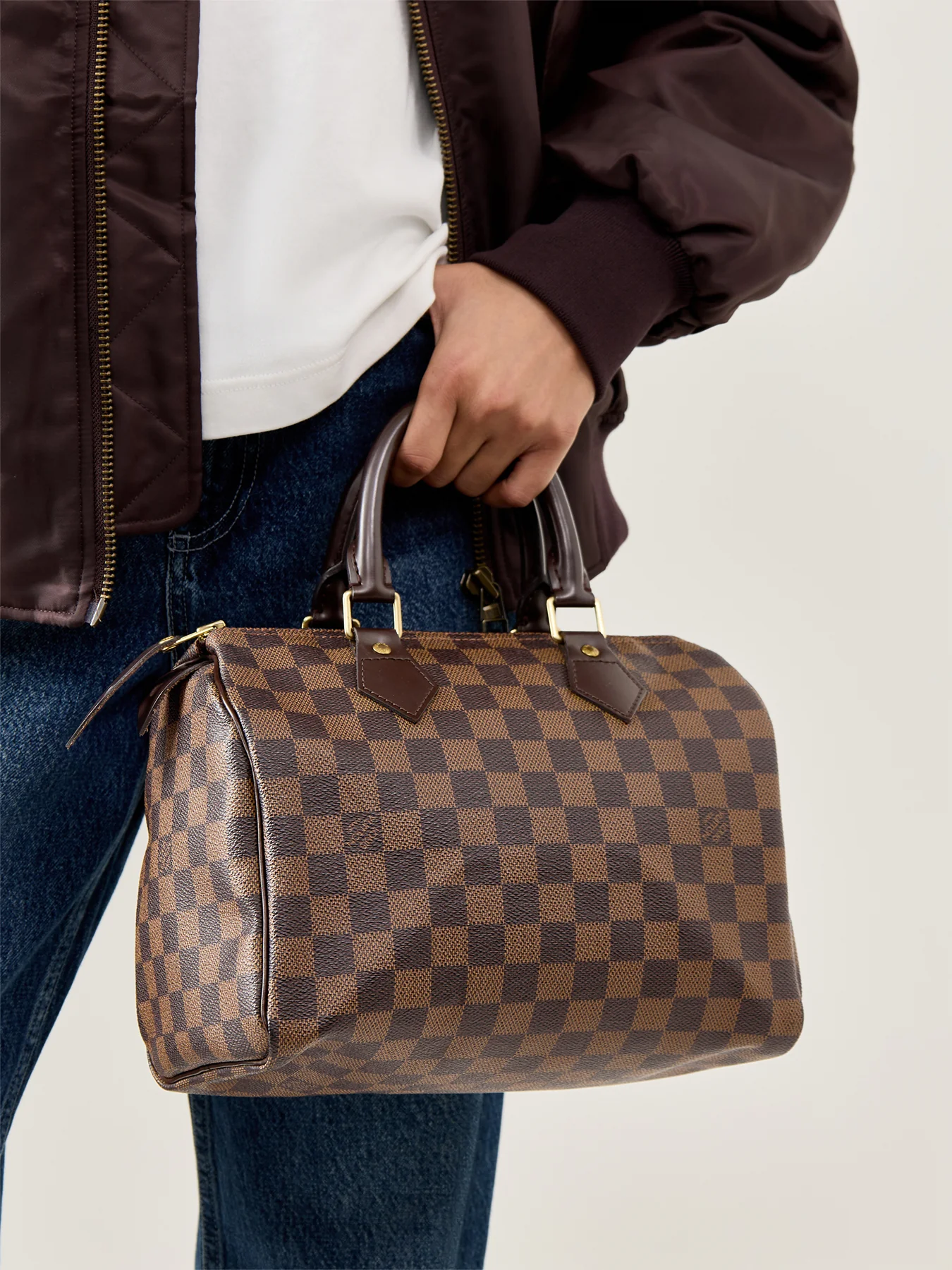 Vintage Louis Vuitton Speedy 25 Damier Ebene Brown - Image 2