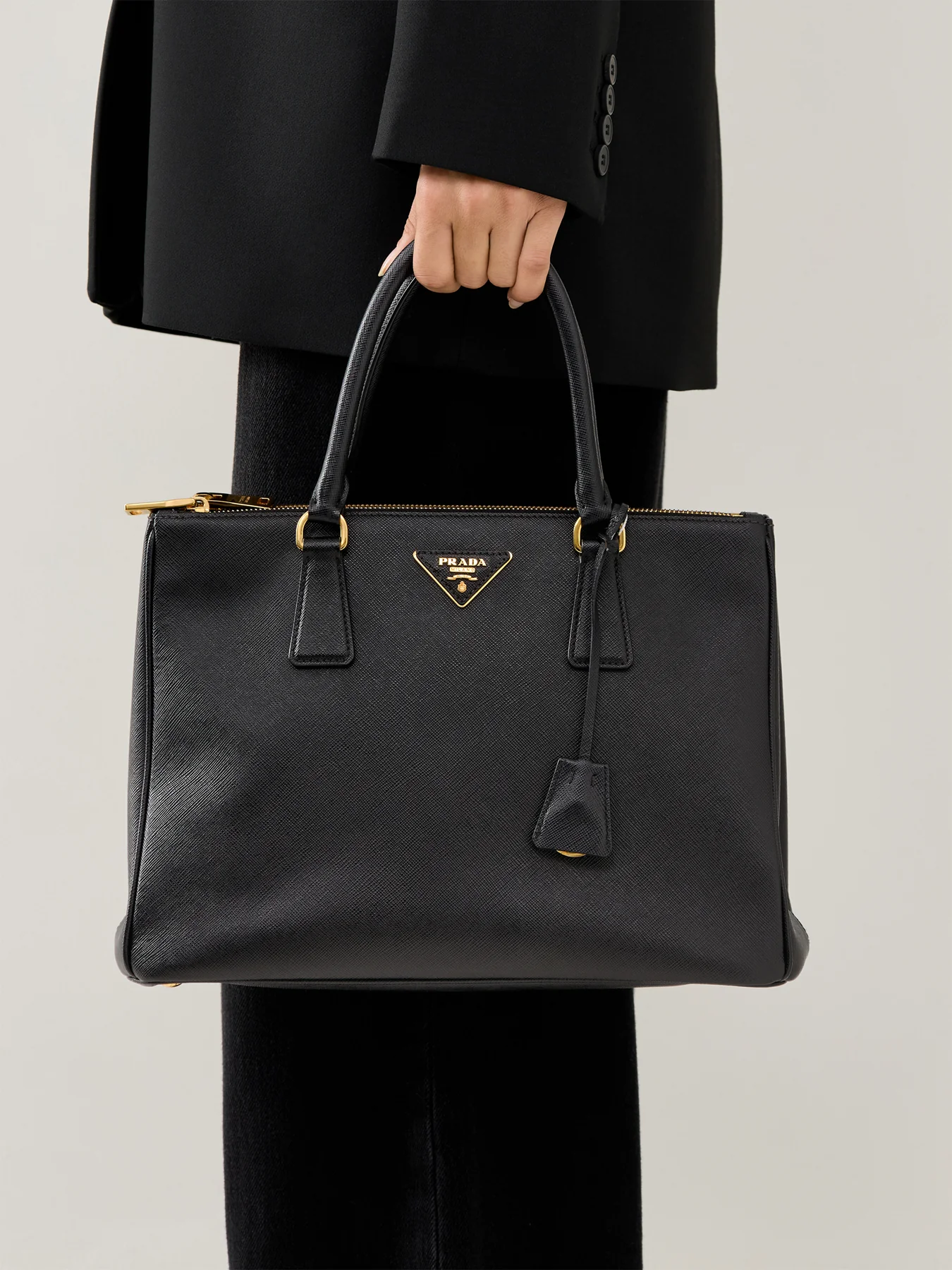 Vintage Prada Galleria Large Saffiano Bag Black - Image 2
