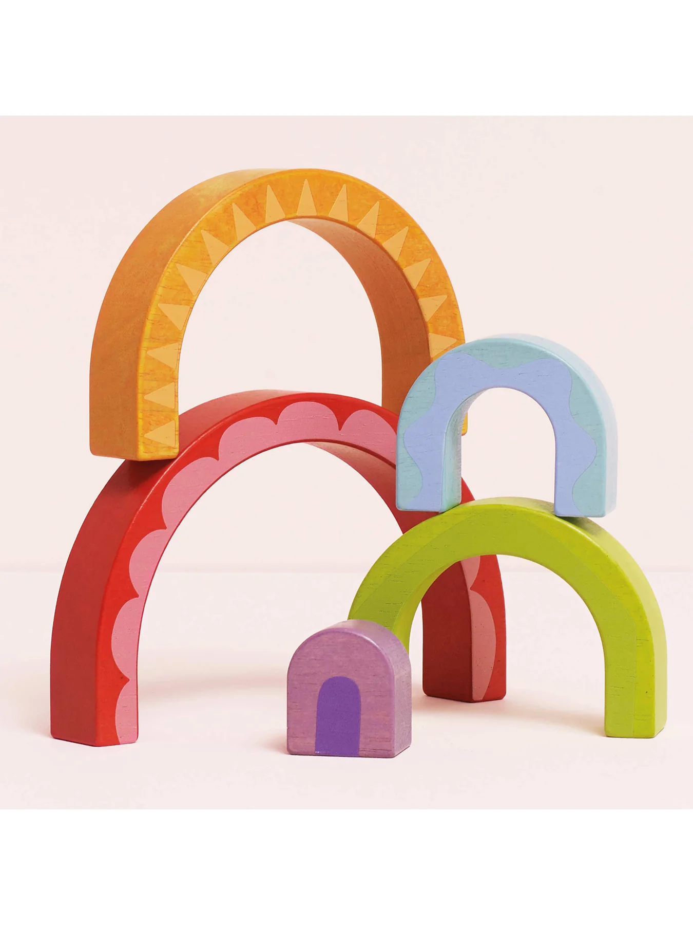 Wooden Rainbow Tunnel Toy - Image 2