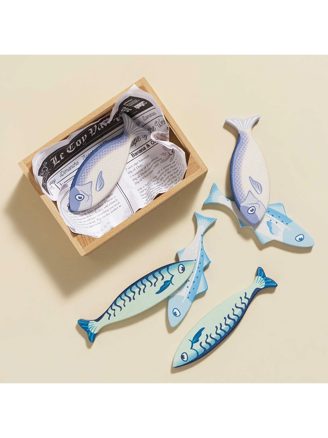 Wooden Food Crate Fish Toy Set - Image 2