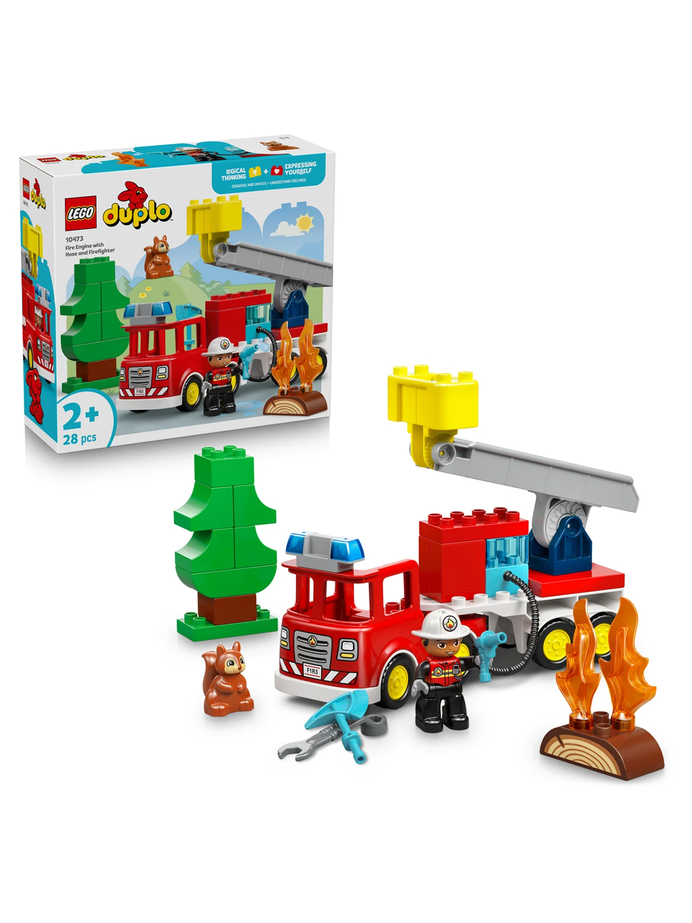 City Fire Truck with Hose and Firefighter Set 10473 - Image 2