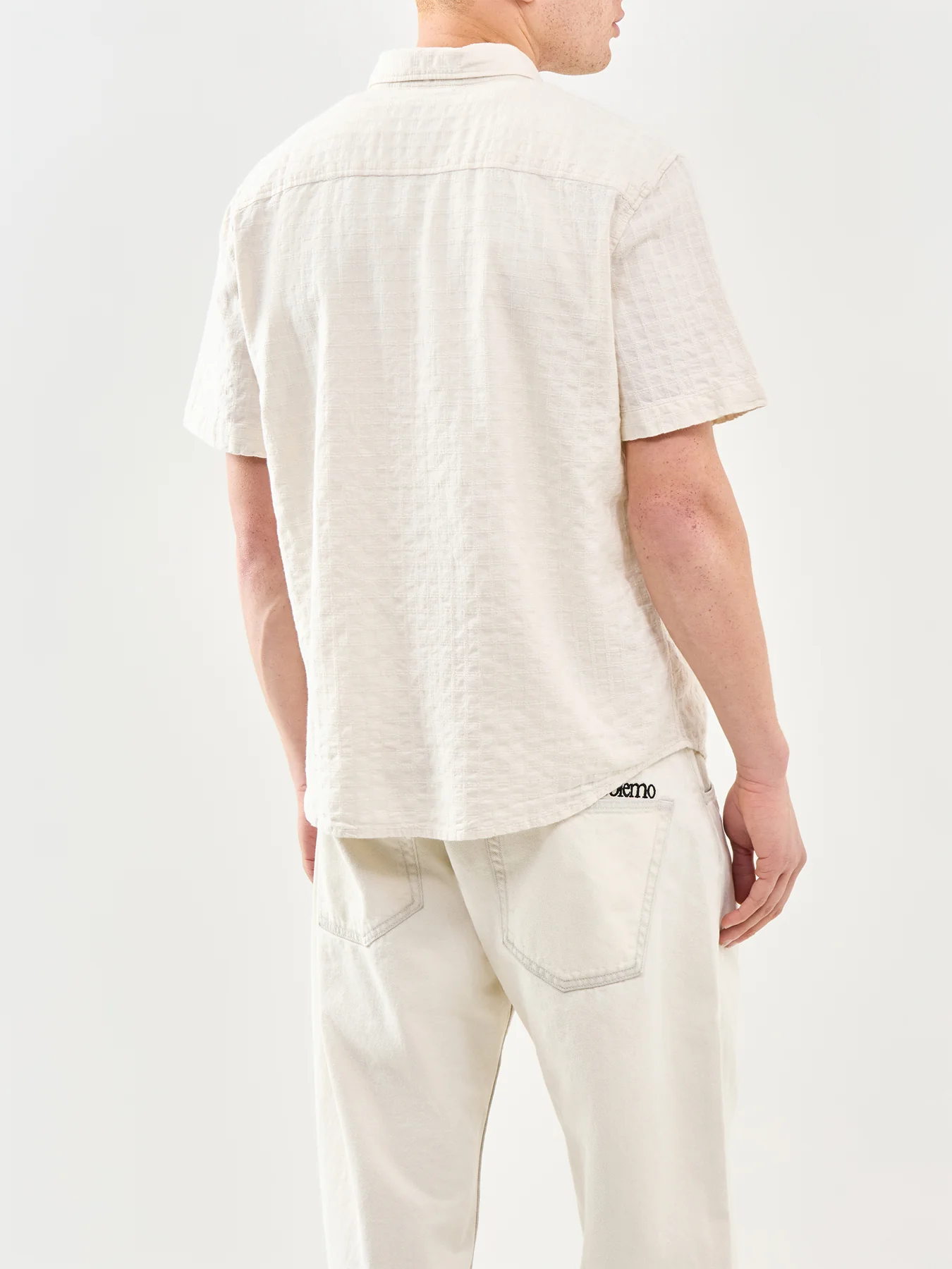 Authentic Button Down Short Sleeve Shirt White - Image 5