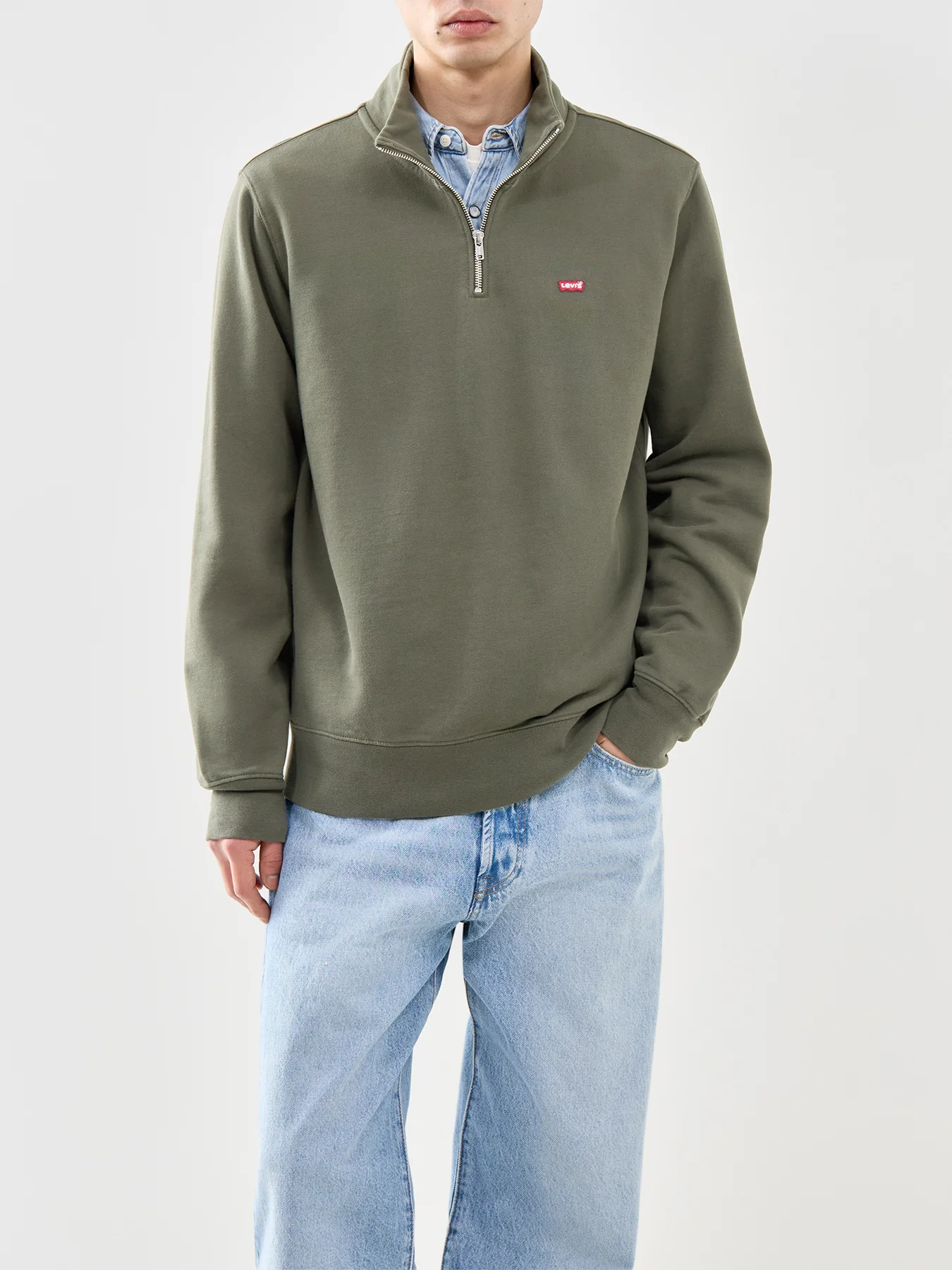 Original 1/4 Zip Sweatshirt Green - Image 4