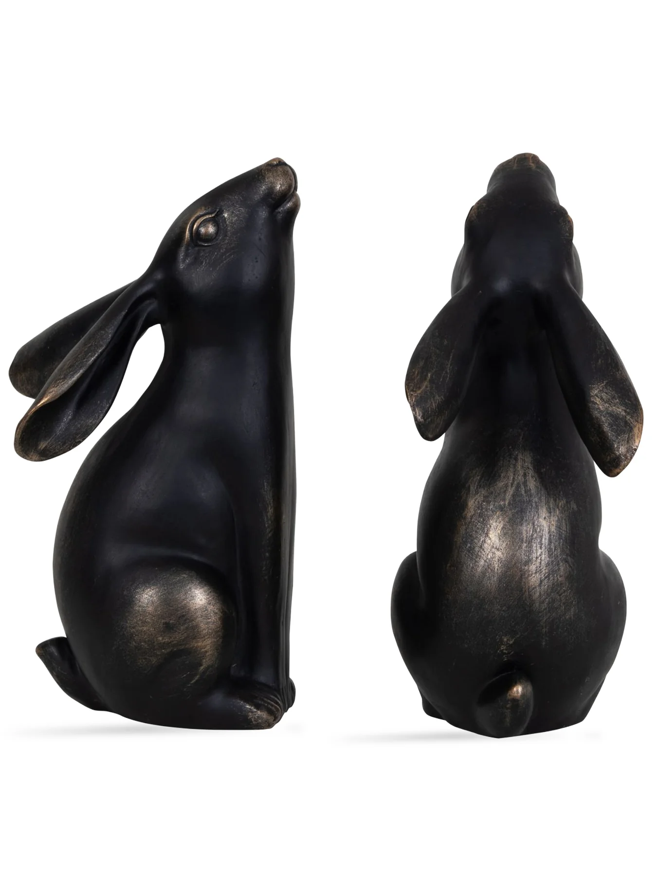 Bronze Hare Pair Sculpture - Image 3