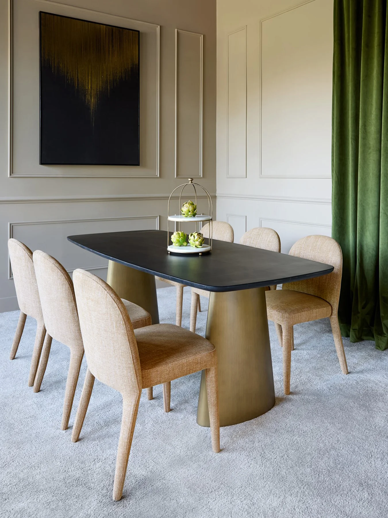 Pair of Eska Upholstered Dining Chairs in Wheat - Image 3