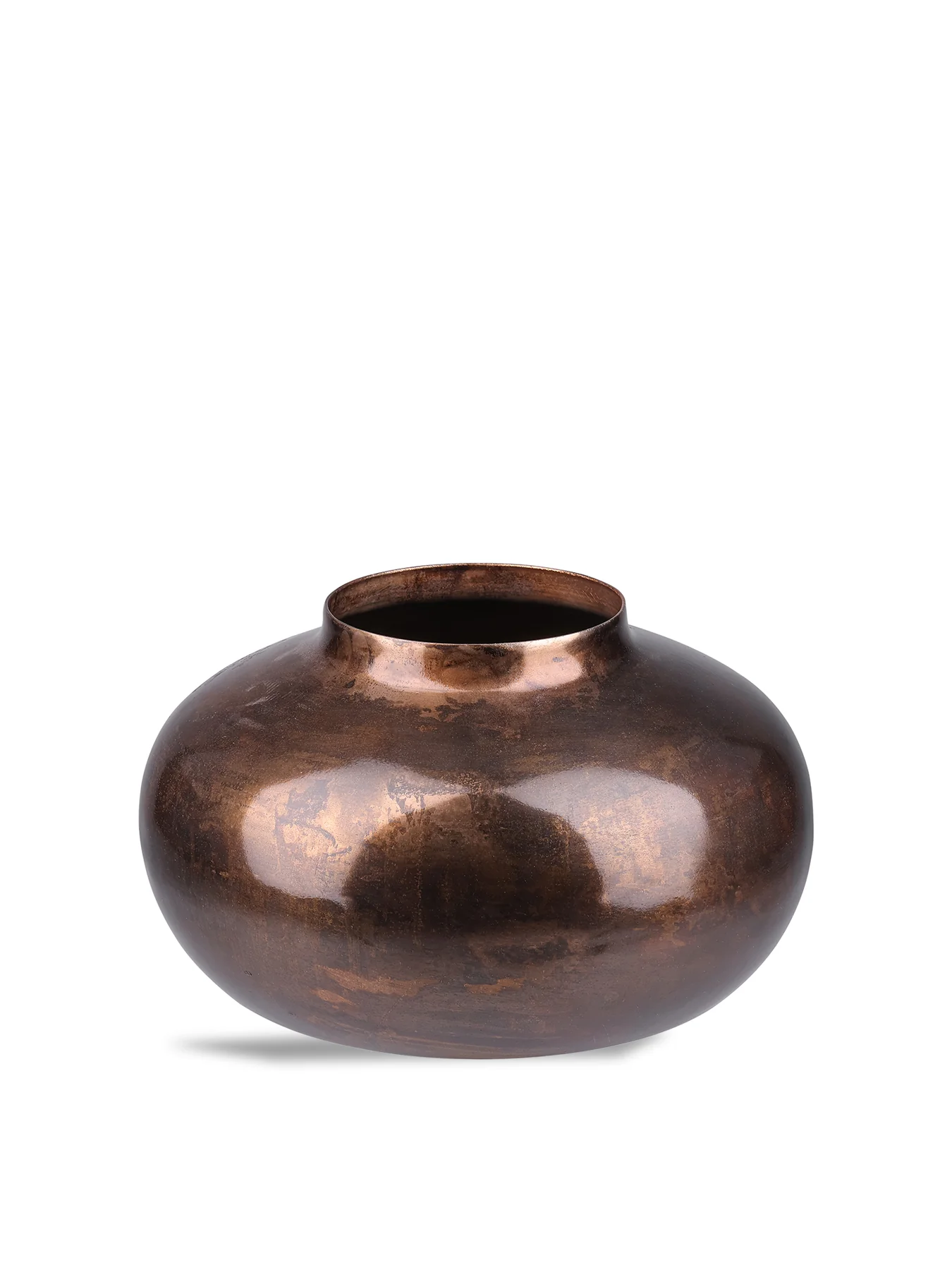 Tambora Copper Finish Squat Vase Large - Image 2