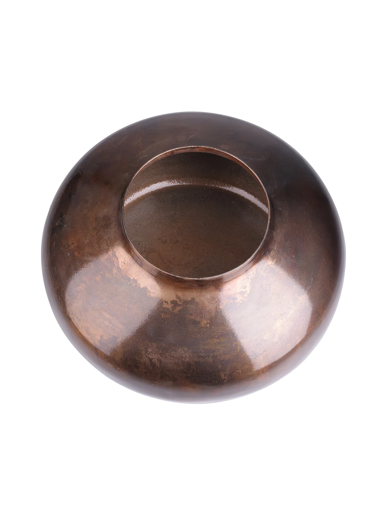 Tambora Copper Finish Squat Vase Large - Image 3