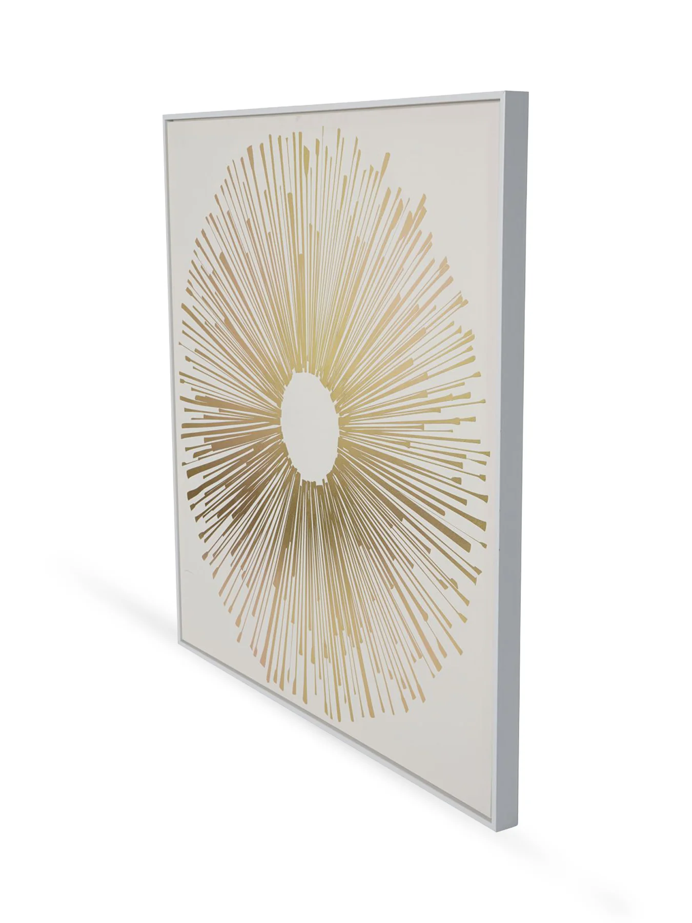 Golden Foiled Sunburst Framed Canvas 100x100cm - Image 3