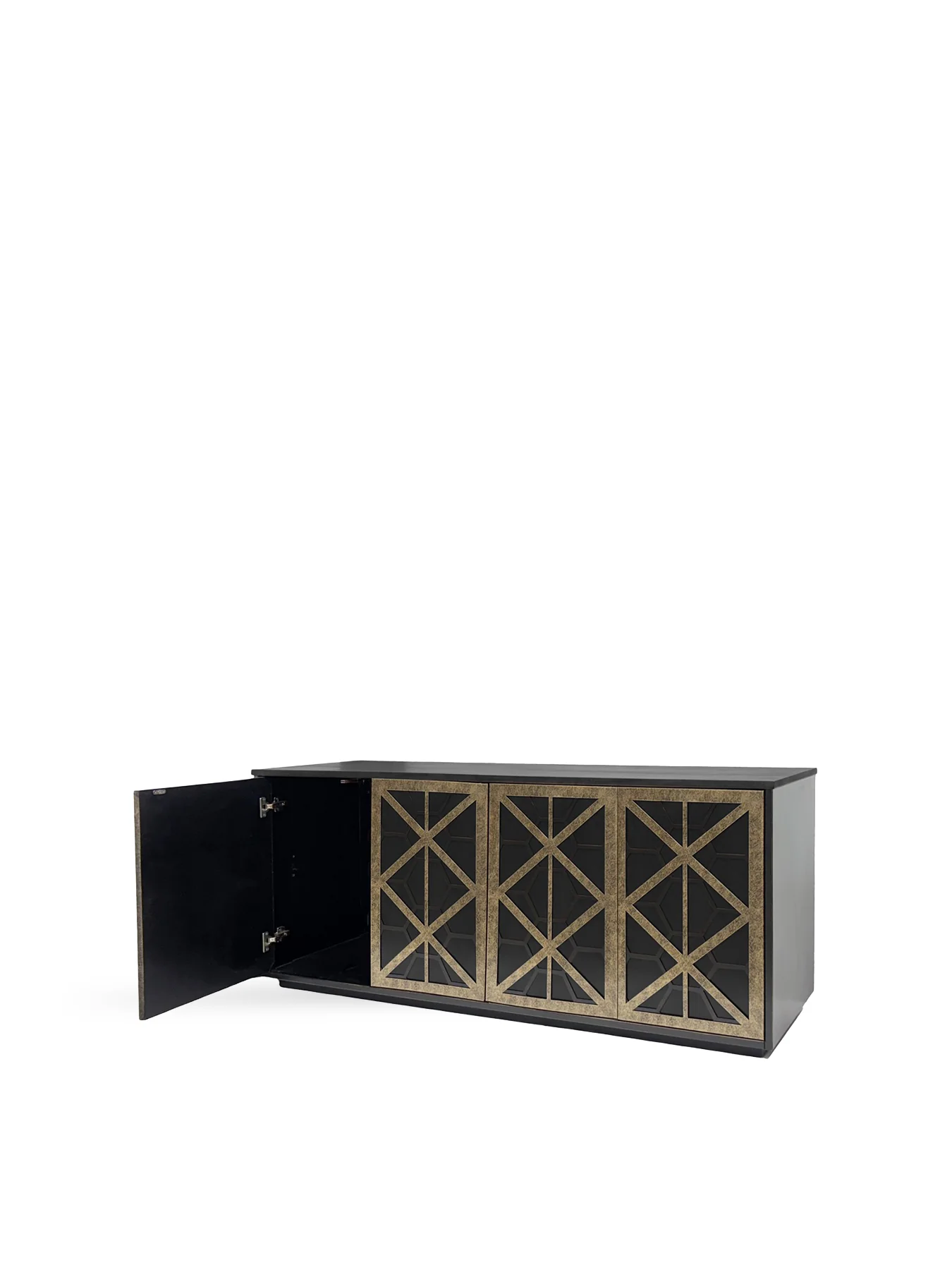 Reeno Fretwork Buffet Sideboard Black - Image 4