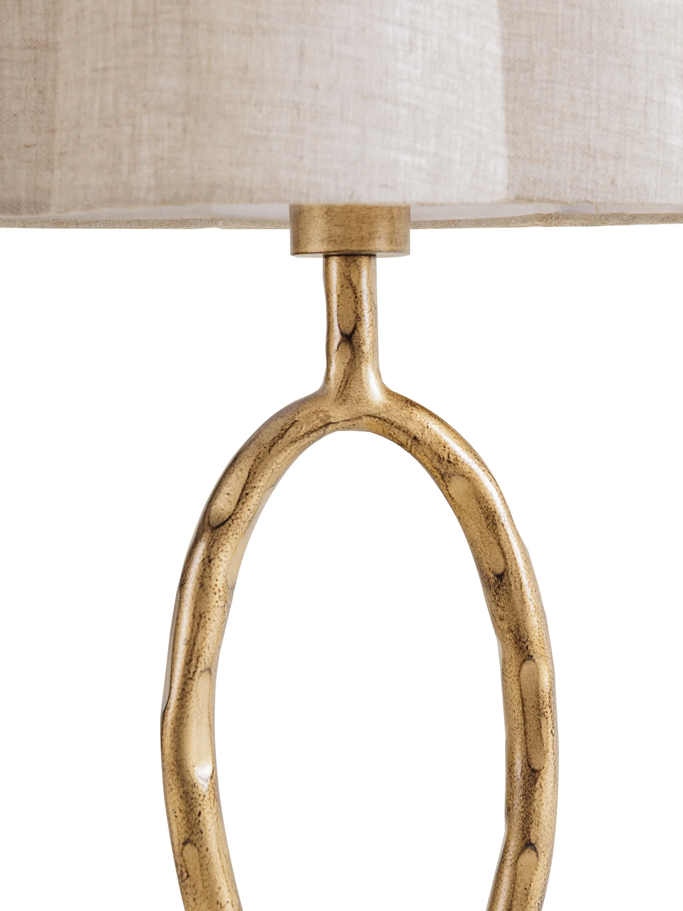 Ronde Table Lamp with Linen Shade Gold - Image 2