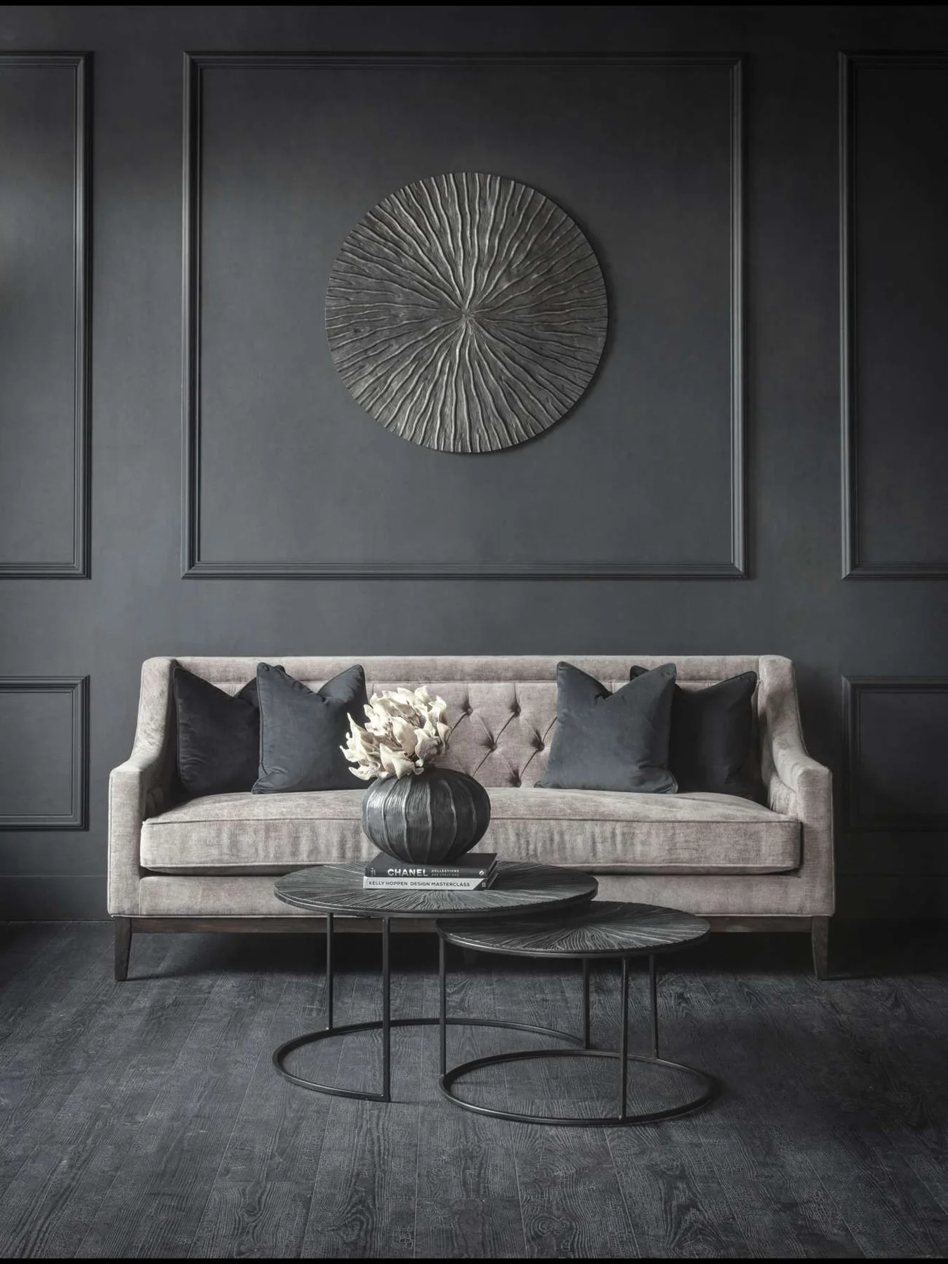 Theodore Buttoned Sofa Warm Grey 200cm - Image 2
