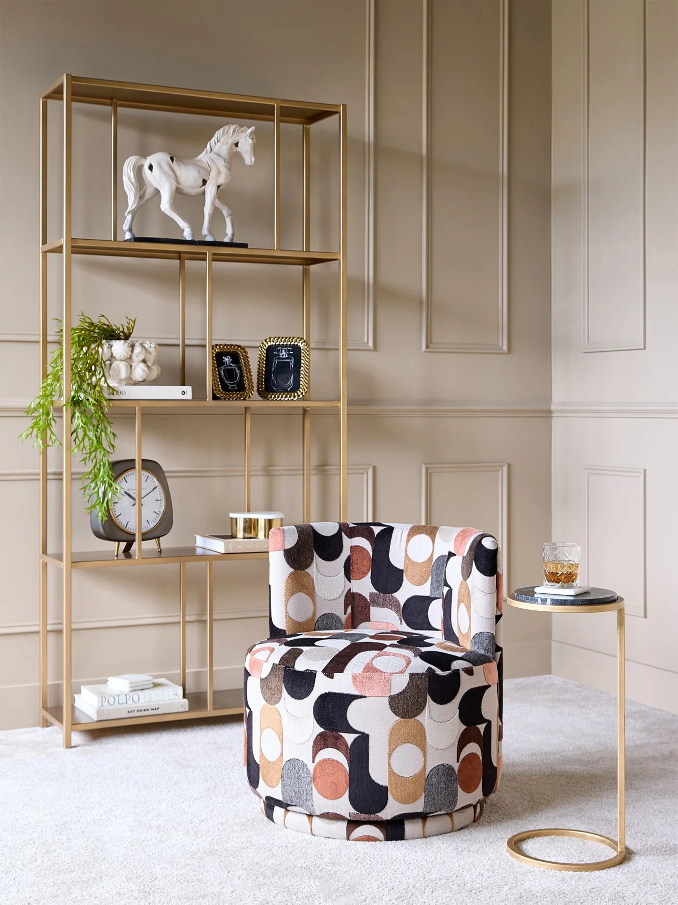Portico Belgian Velvet Swivel Chair - Image 2