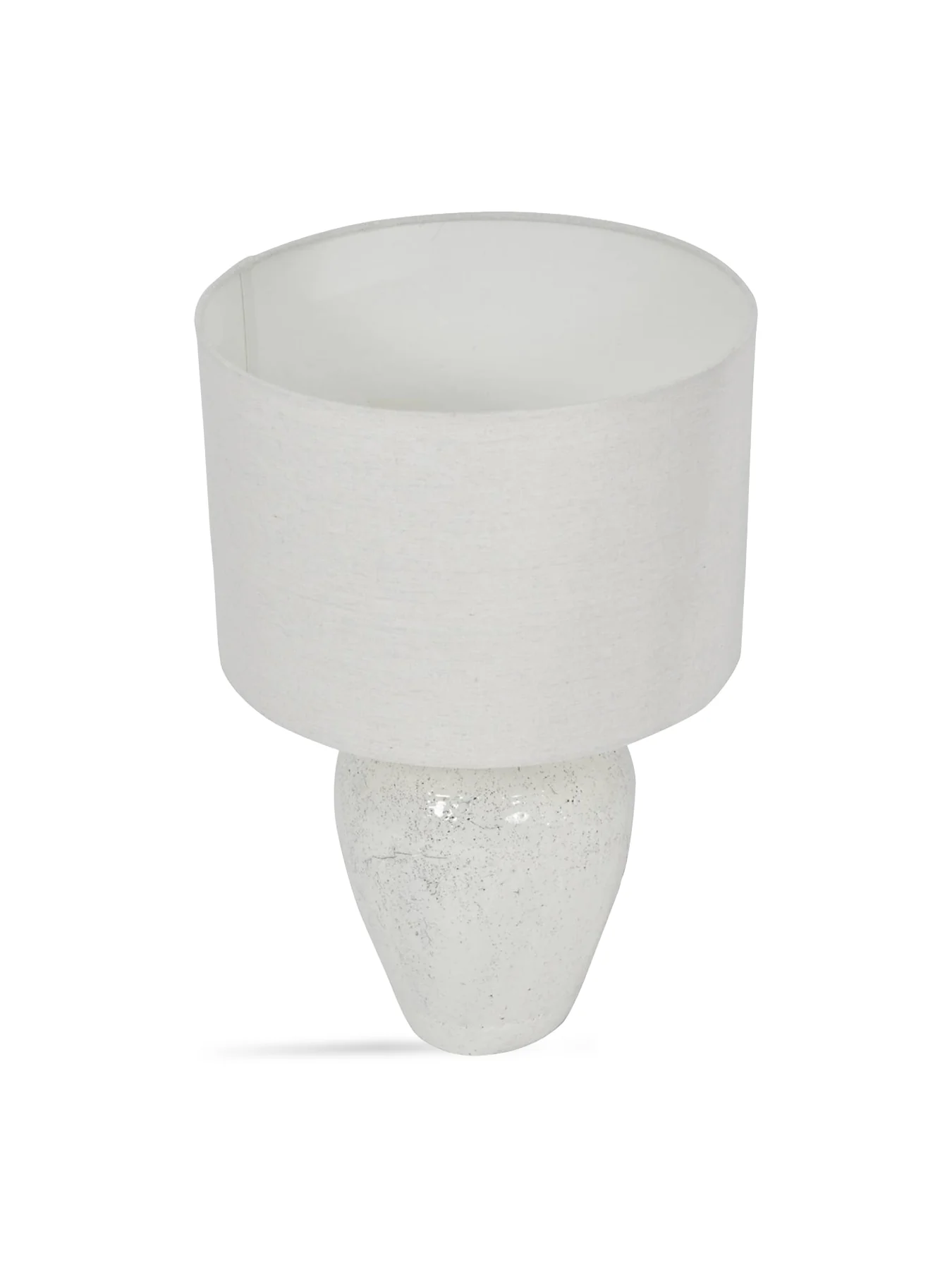 White Speckle Terracotta Table Lamp with Shade - Image 2