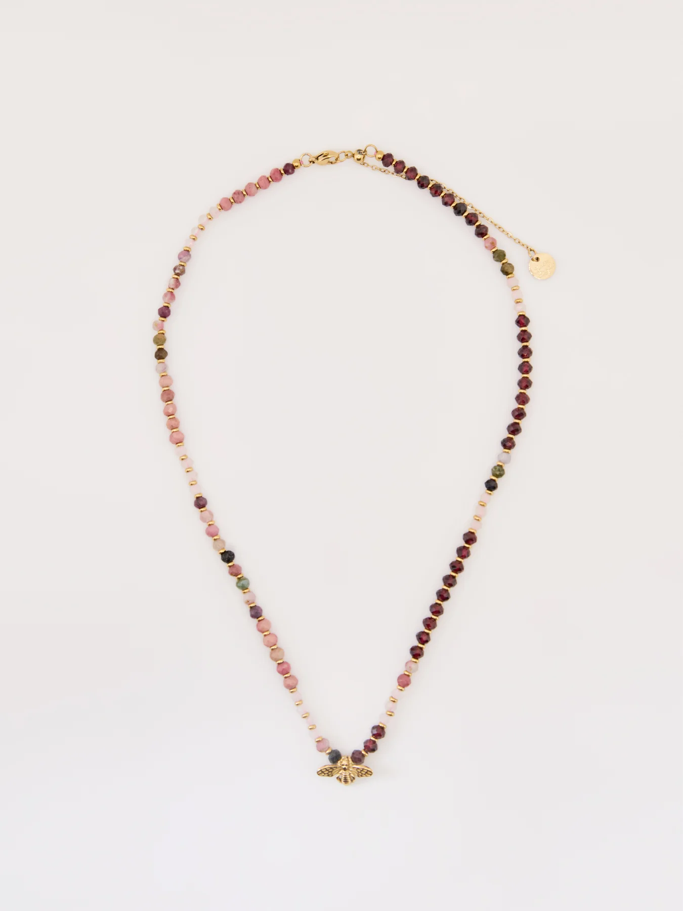 Semi-Precious Bee Pendant Necklace