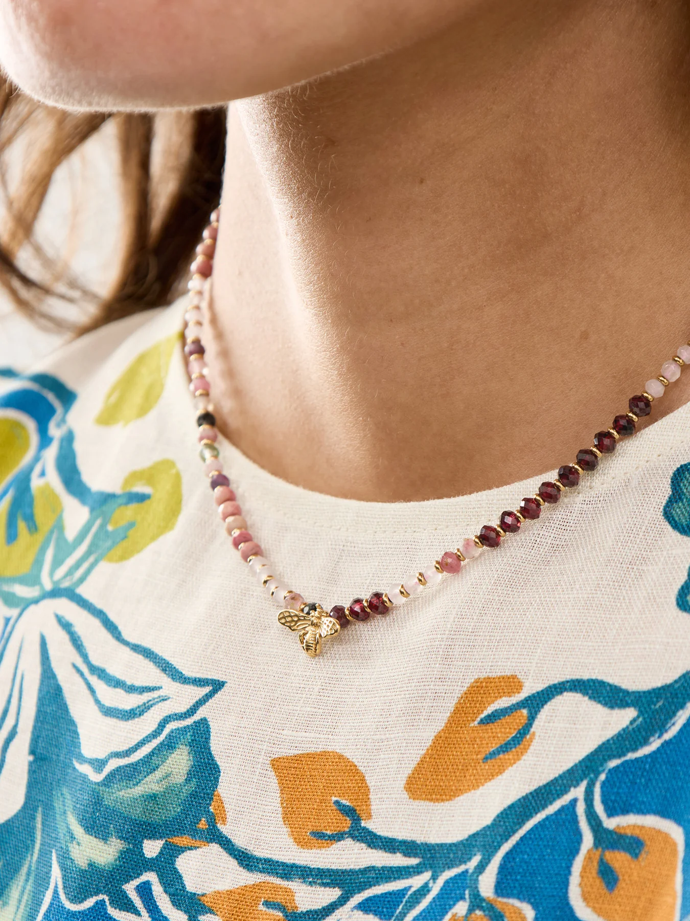 Semi-Precious Bee Pendant Necklace - Image 2
