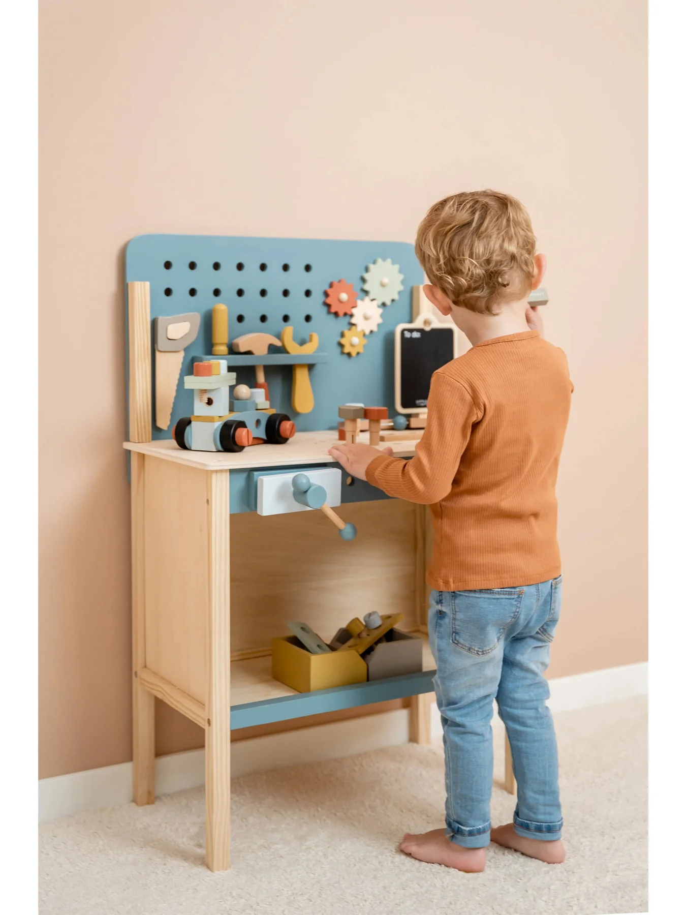 Kids Little Dutch Wooden Workbench with Tools - Image 3