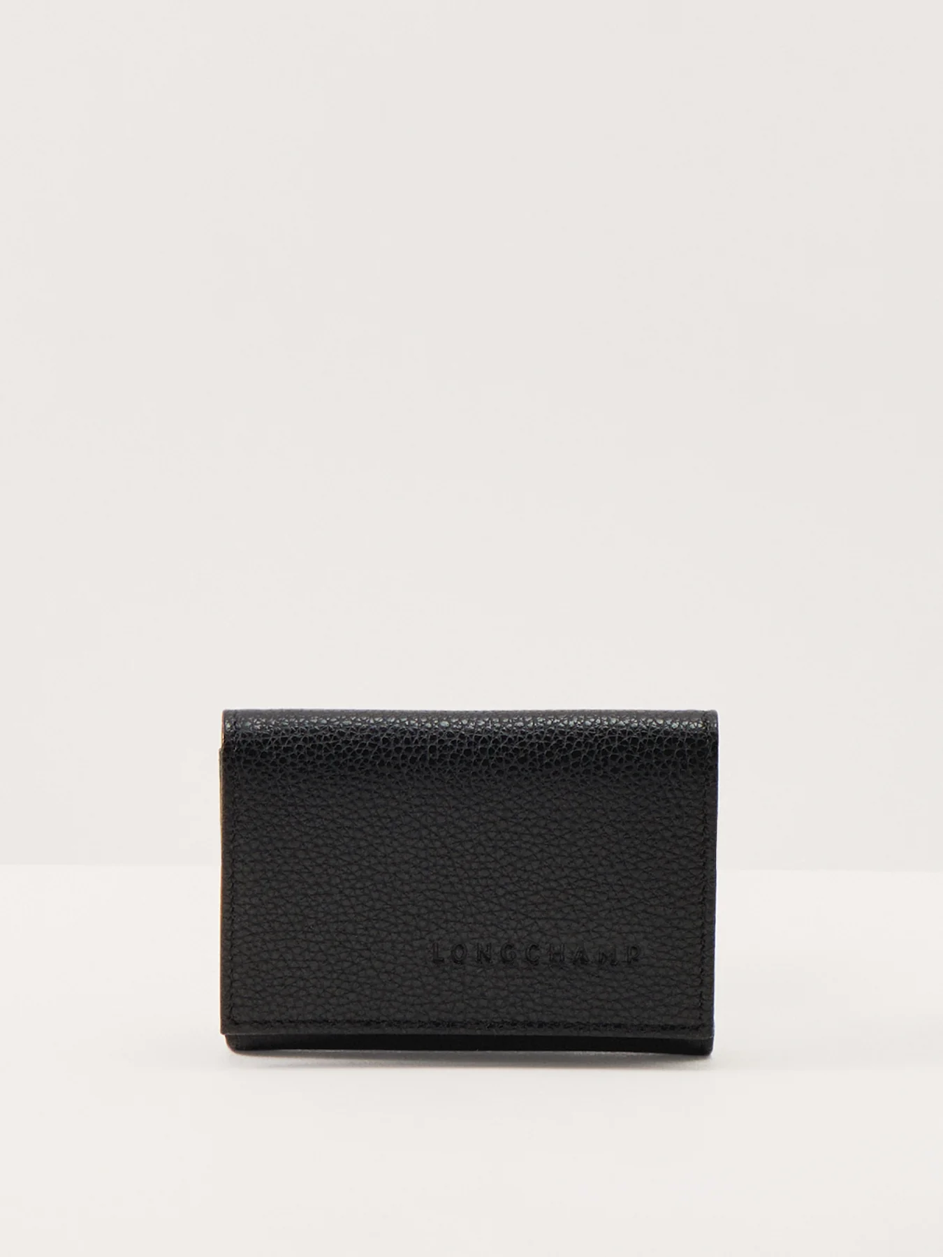 Le Foulonné Compact Leather Wallet Black - Image 2