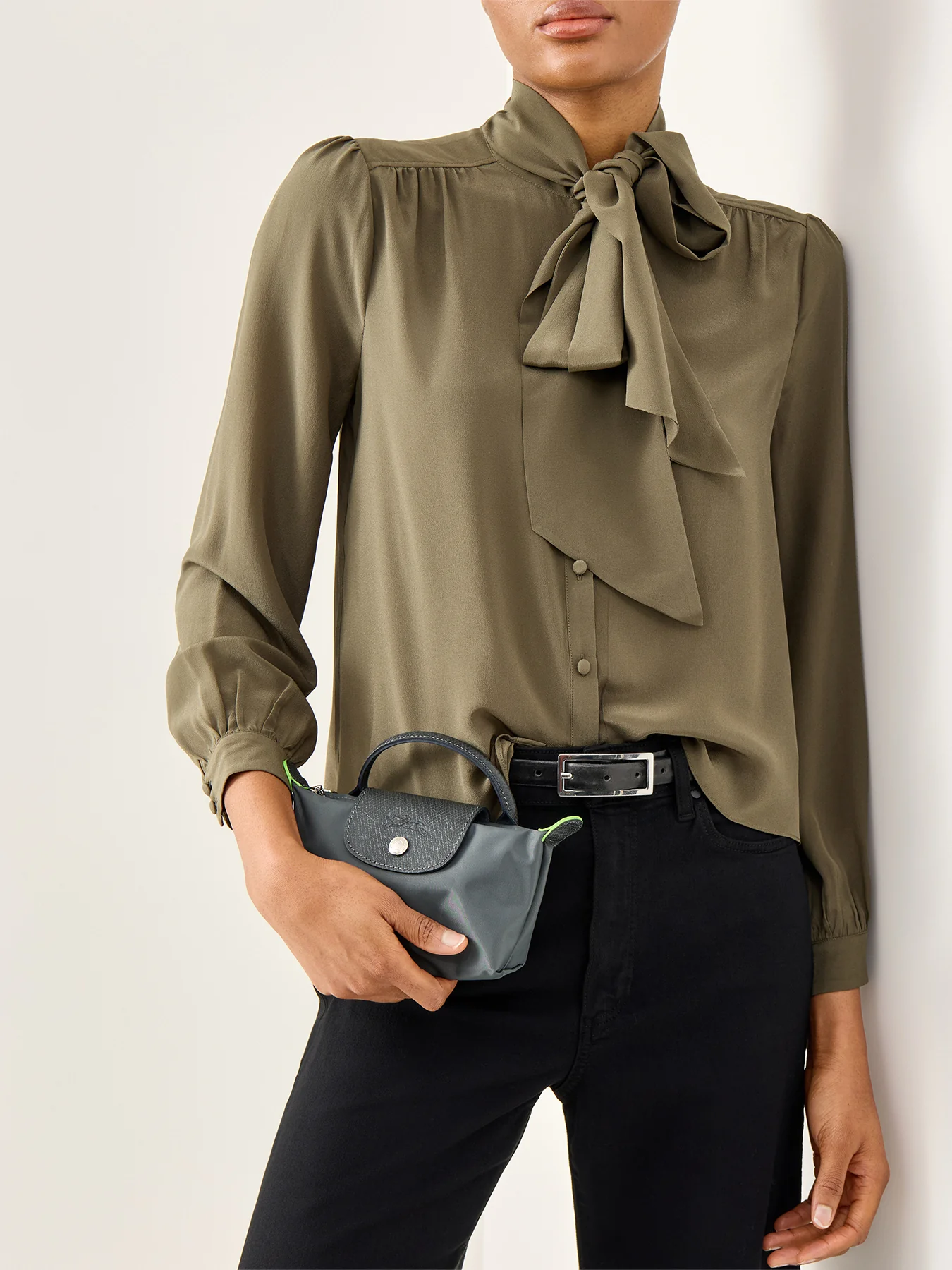 Le Pliage Green Nylon Pouch Graphite - Image 2