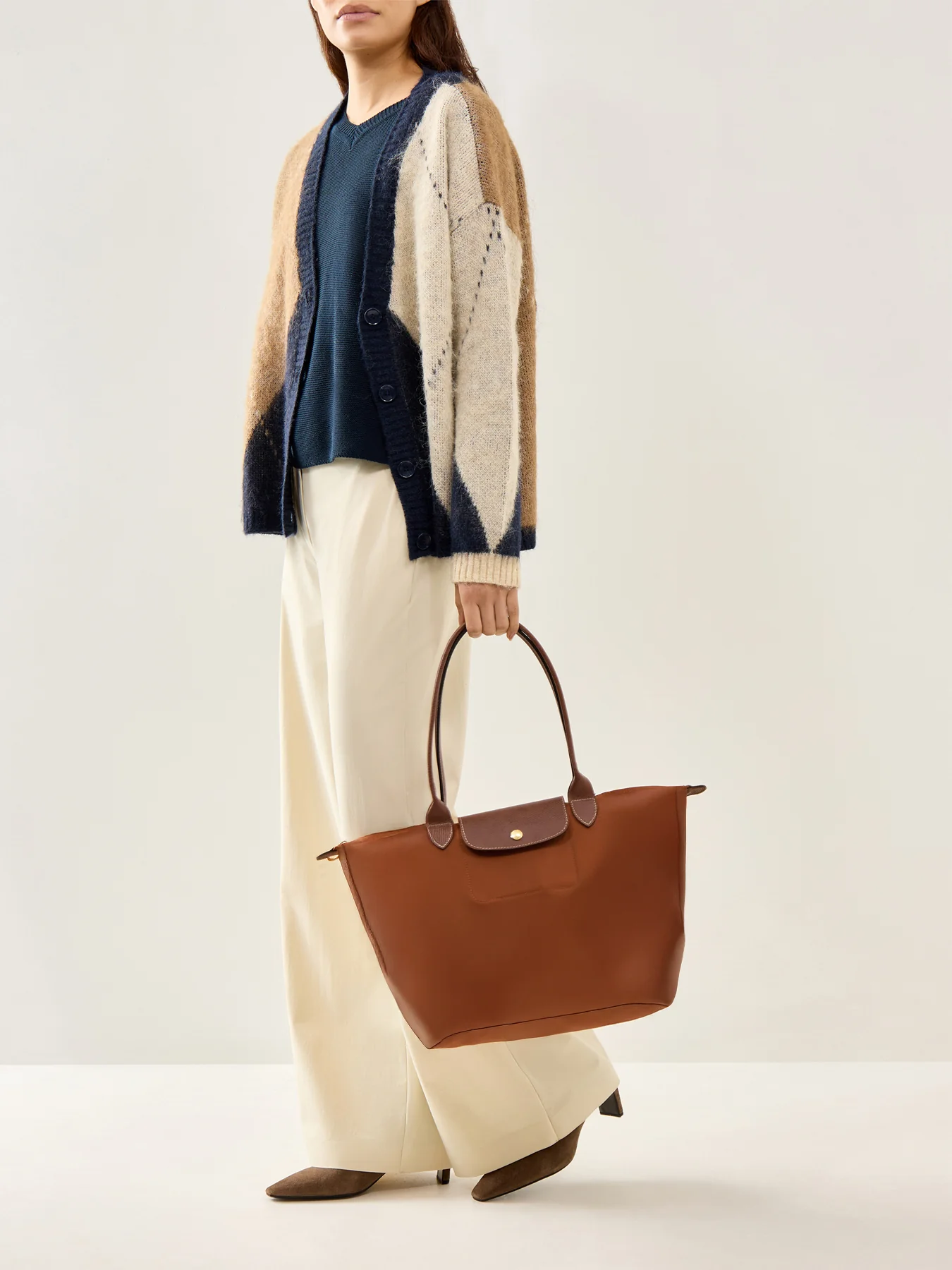 Le Pliage Large Nylon Tote Bag Cognac - Image 2