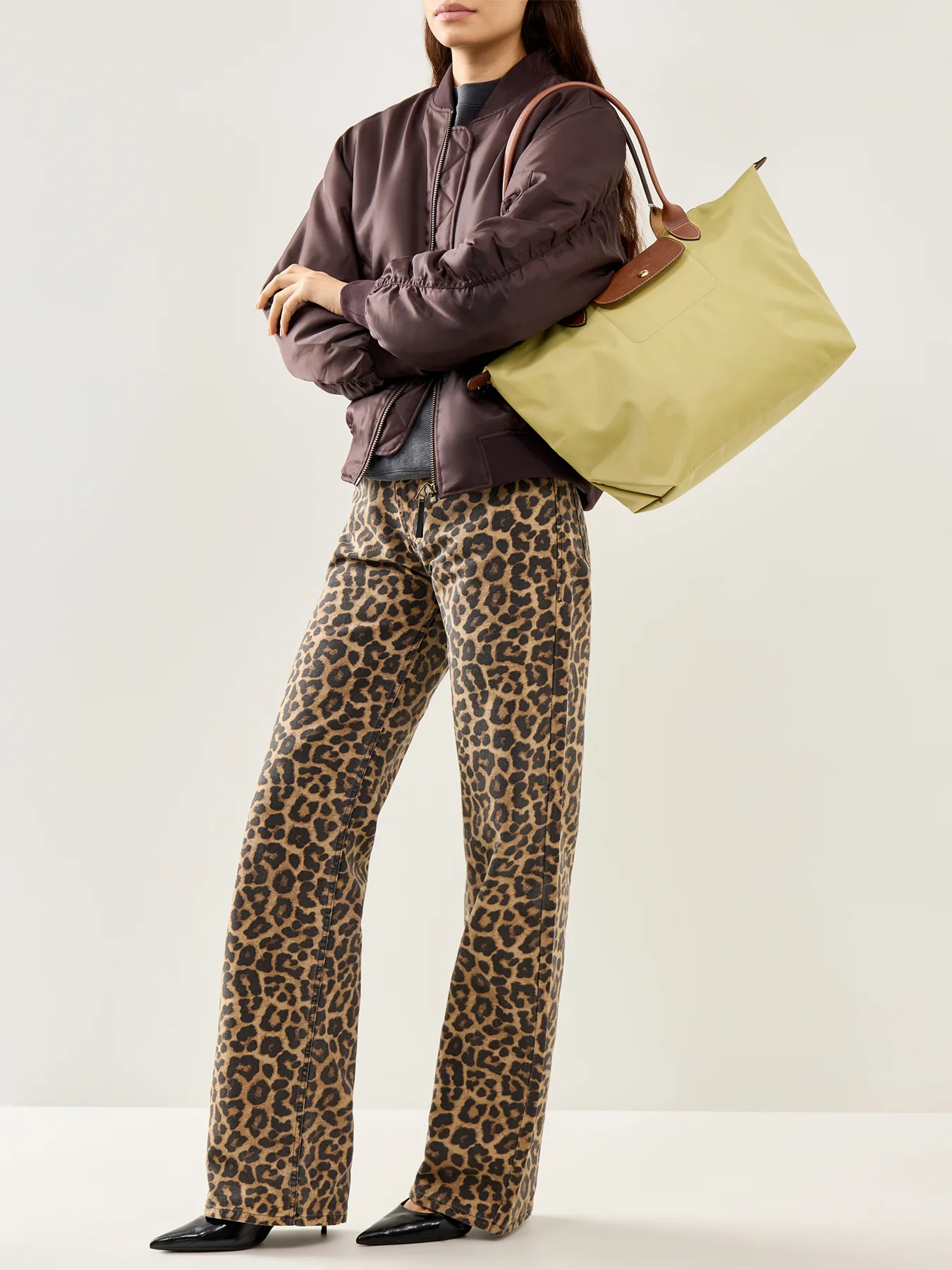 Le Pliage Large Nylon Tote Bag Pistachio - Image 2