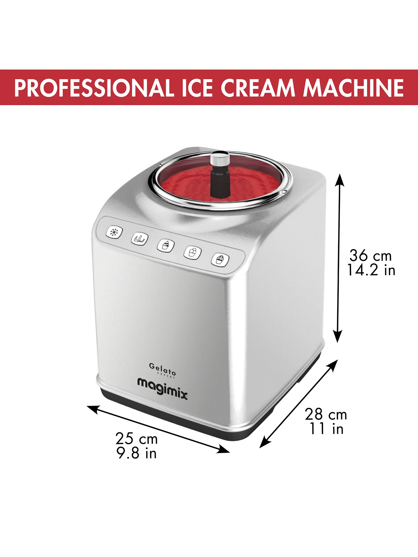 Gelato Expert Ice Cream Maker Silver - Image 3