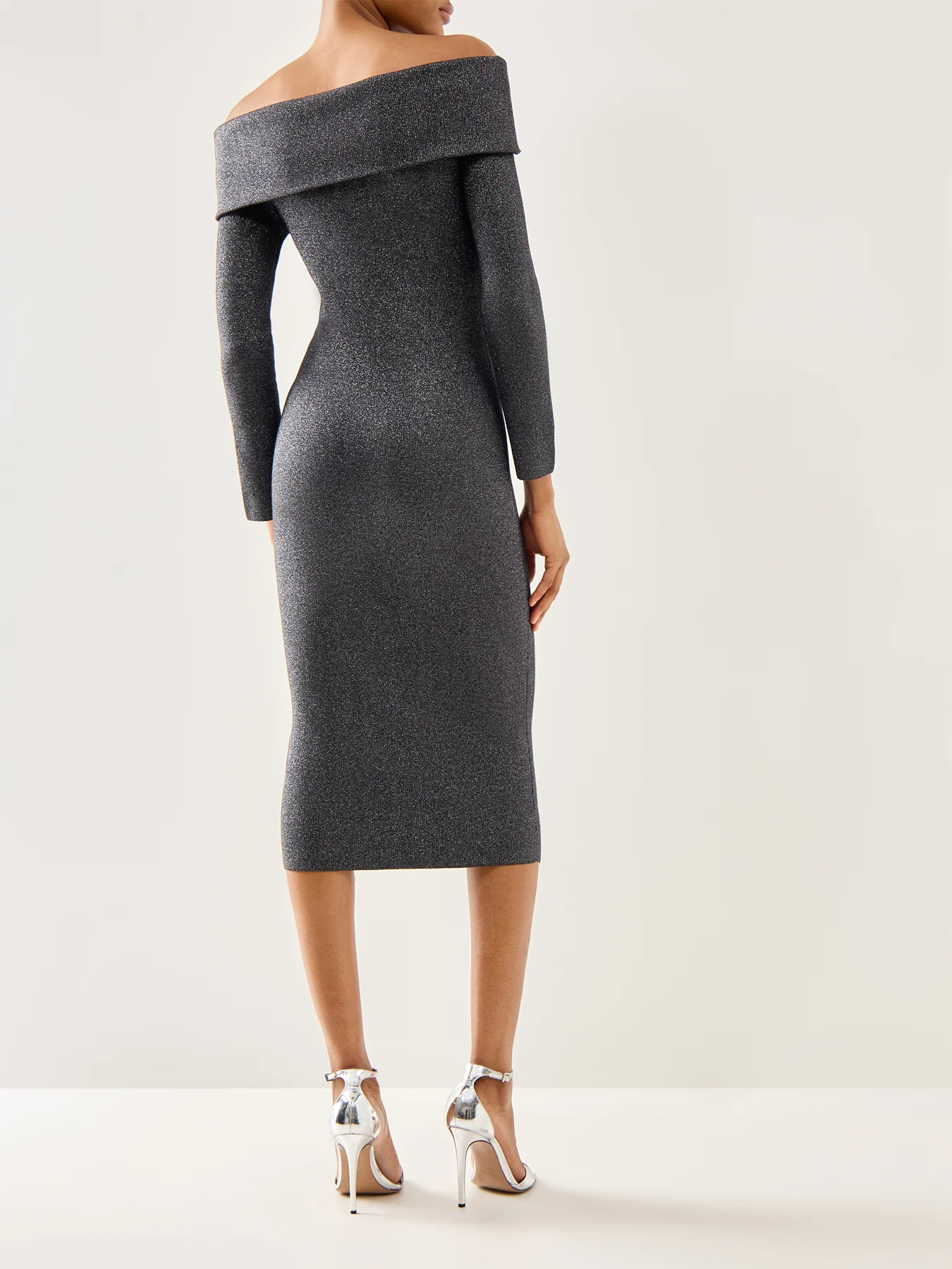 Adalina Knitted Off Shoulder Midi Dress - Image 5