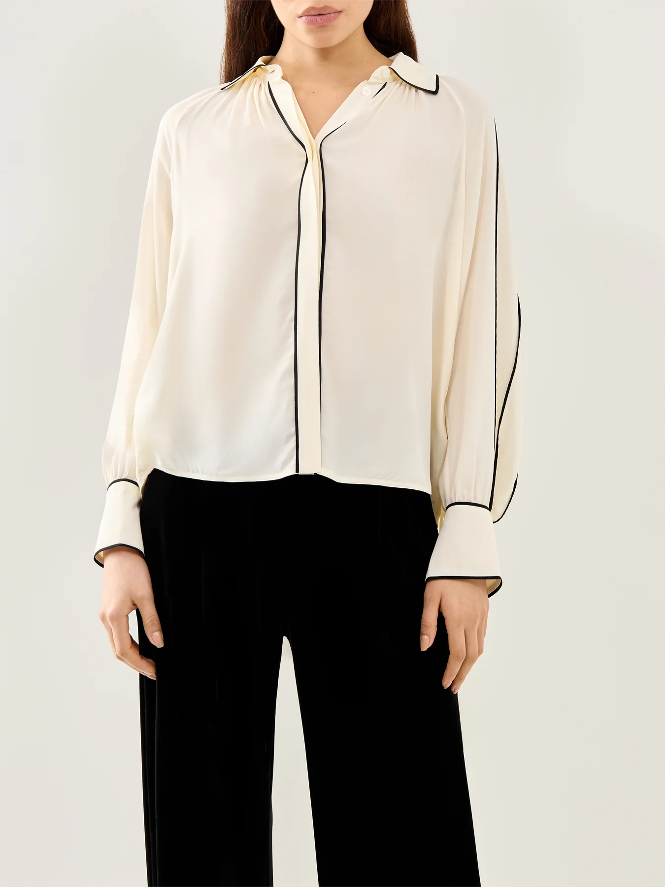 Bea Contrast Edge Chiffon Blouse - Image 4