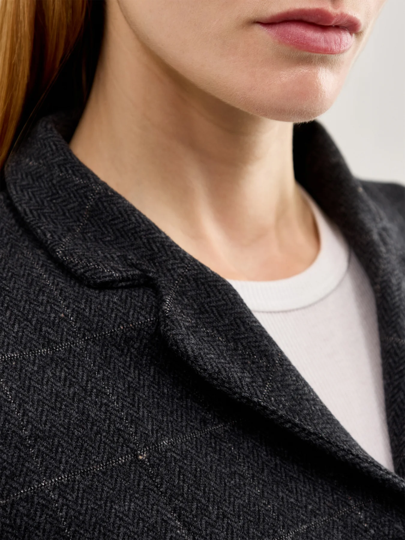 Herringbone Jacquard Blazer Grey - Image 3