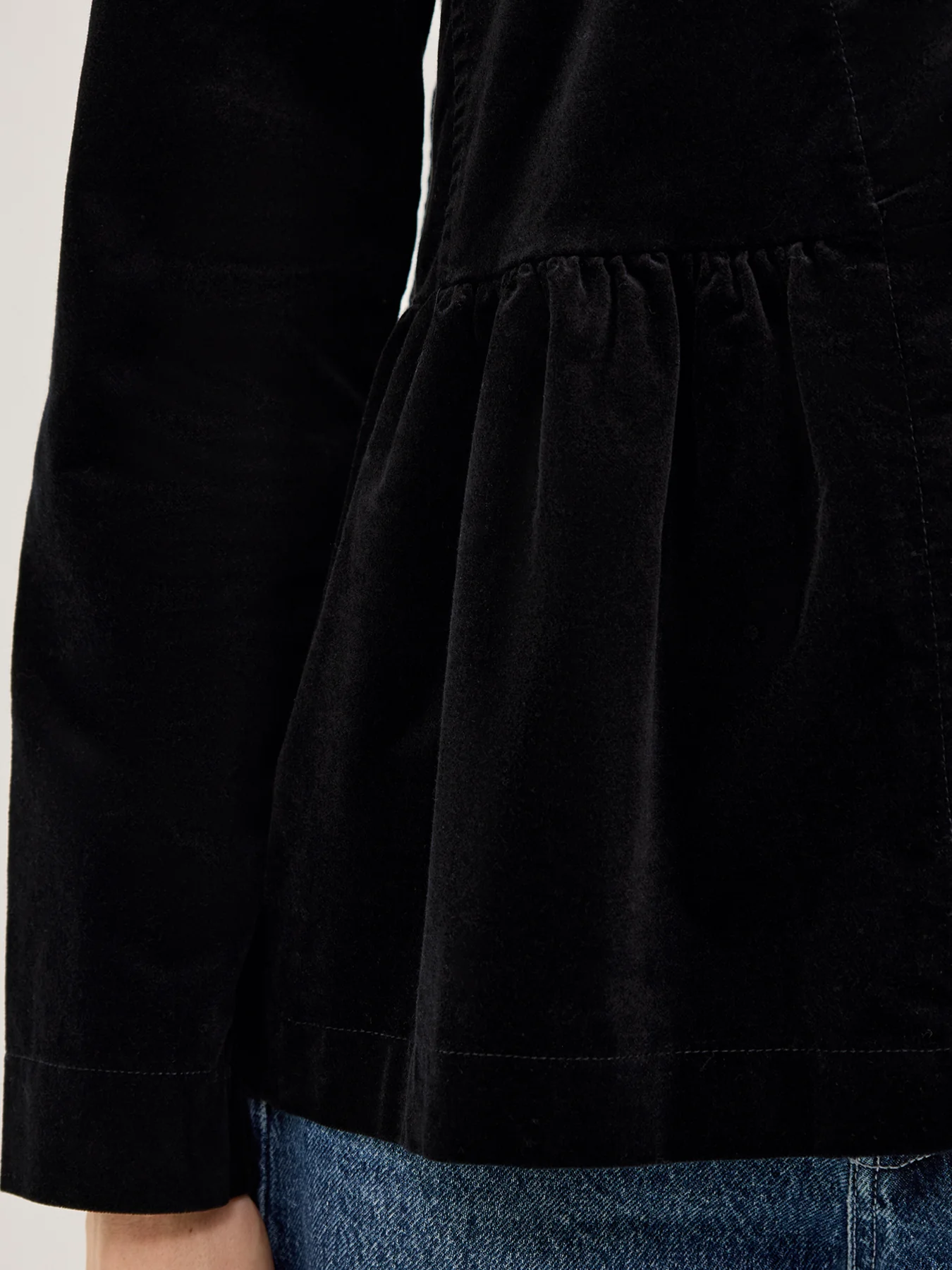 Velvet Peplum Blazer Black - Image 3