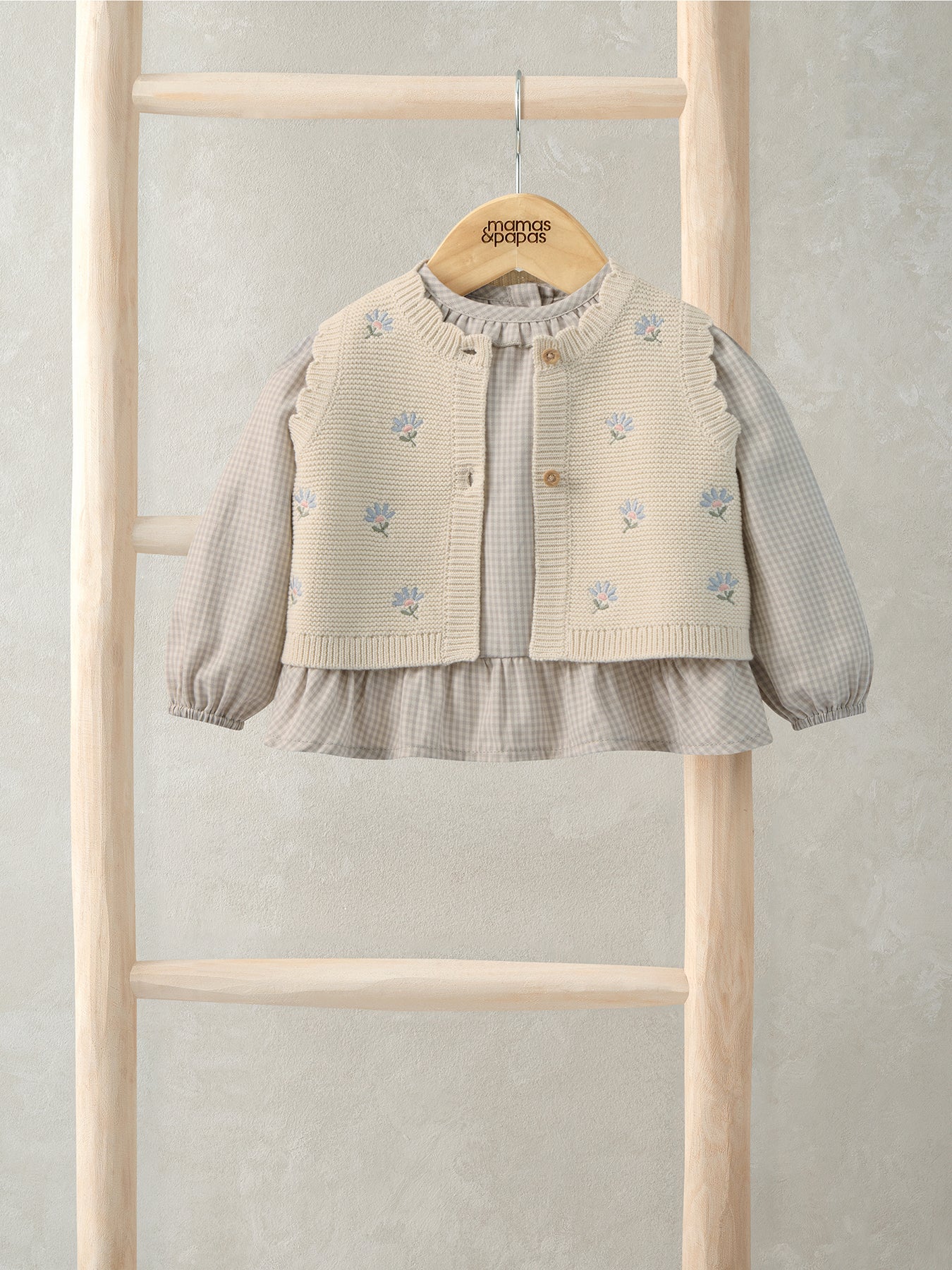 Baby Waistcoat and Top Set Cream - Image 2