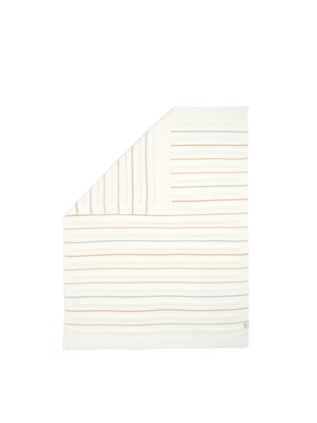 Knitted Blanket Neutral Stripe - Image 3